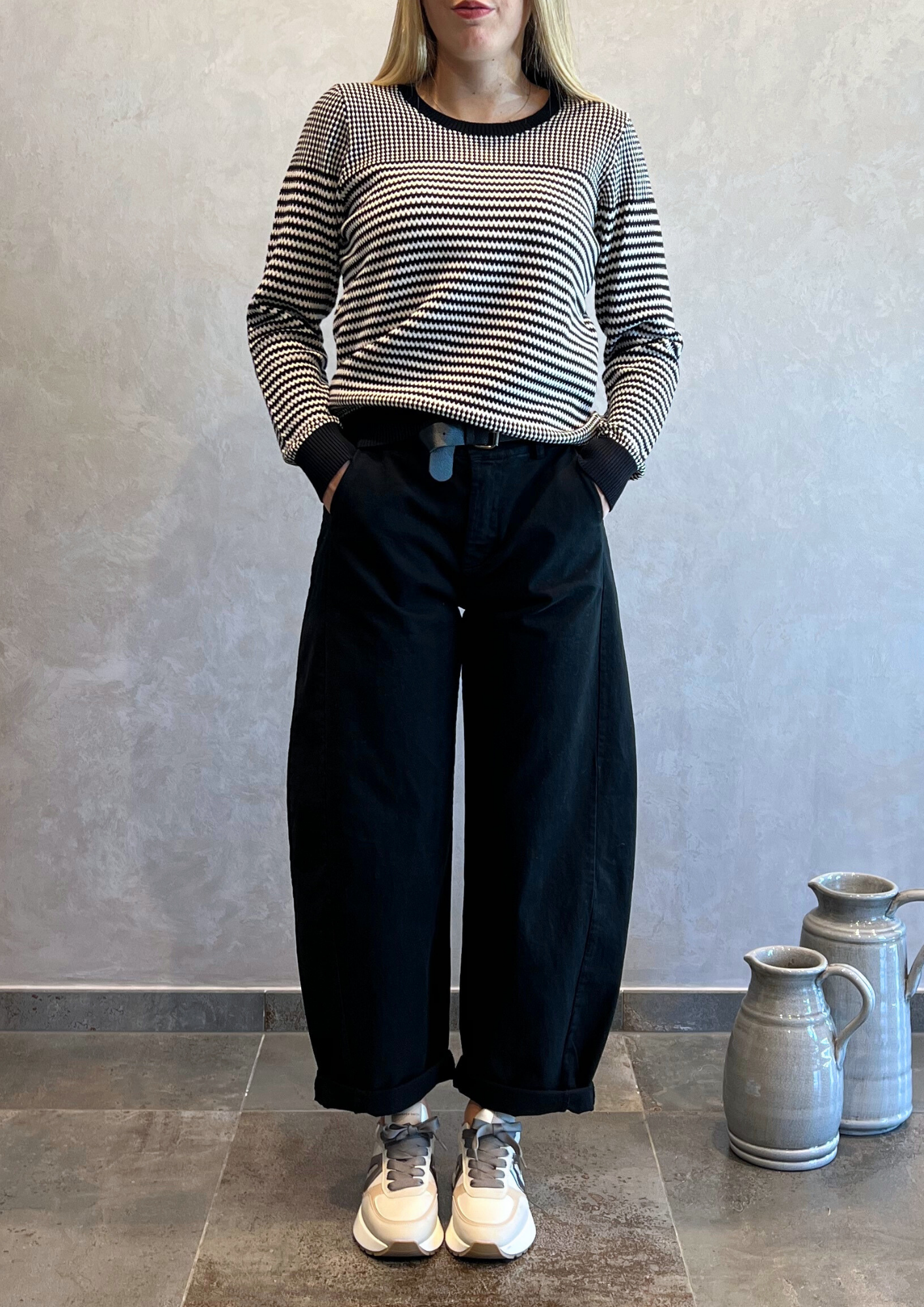 Maglia in viscosa felpata fantasia in trama