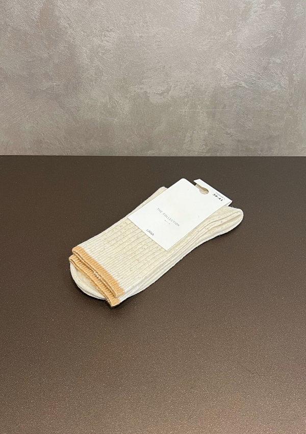 Calzino in misto lana mélange bordino lurex