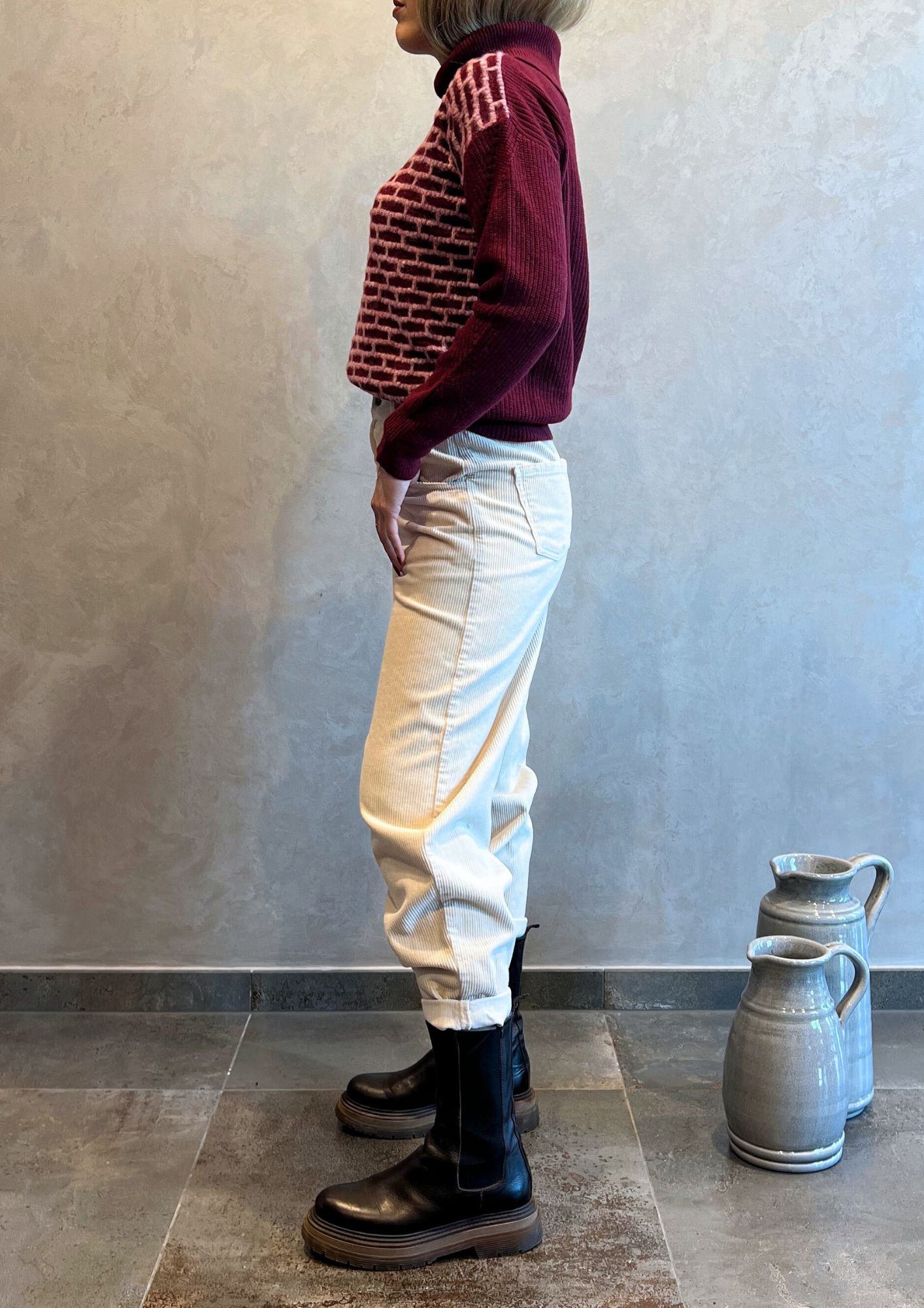 Pantalone baggy in velluto millerighe