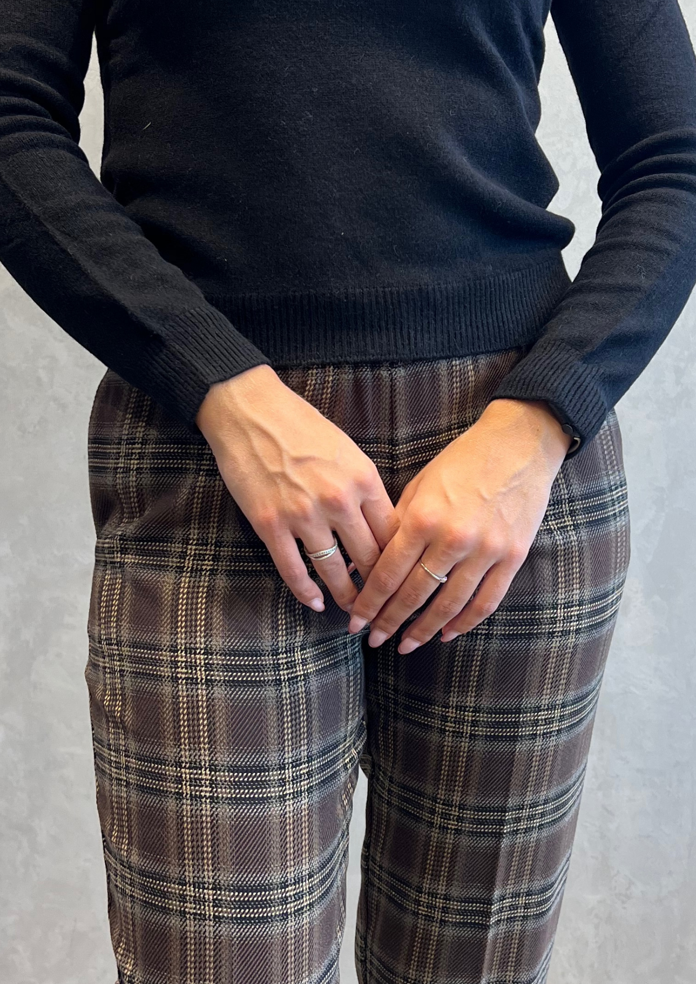 Pantalone sigaretta calda viscosa tartan