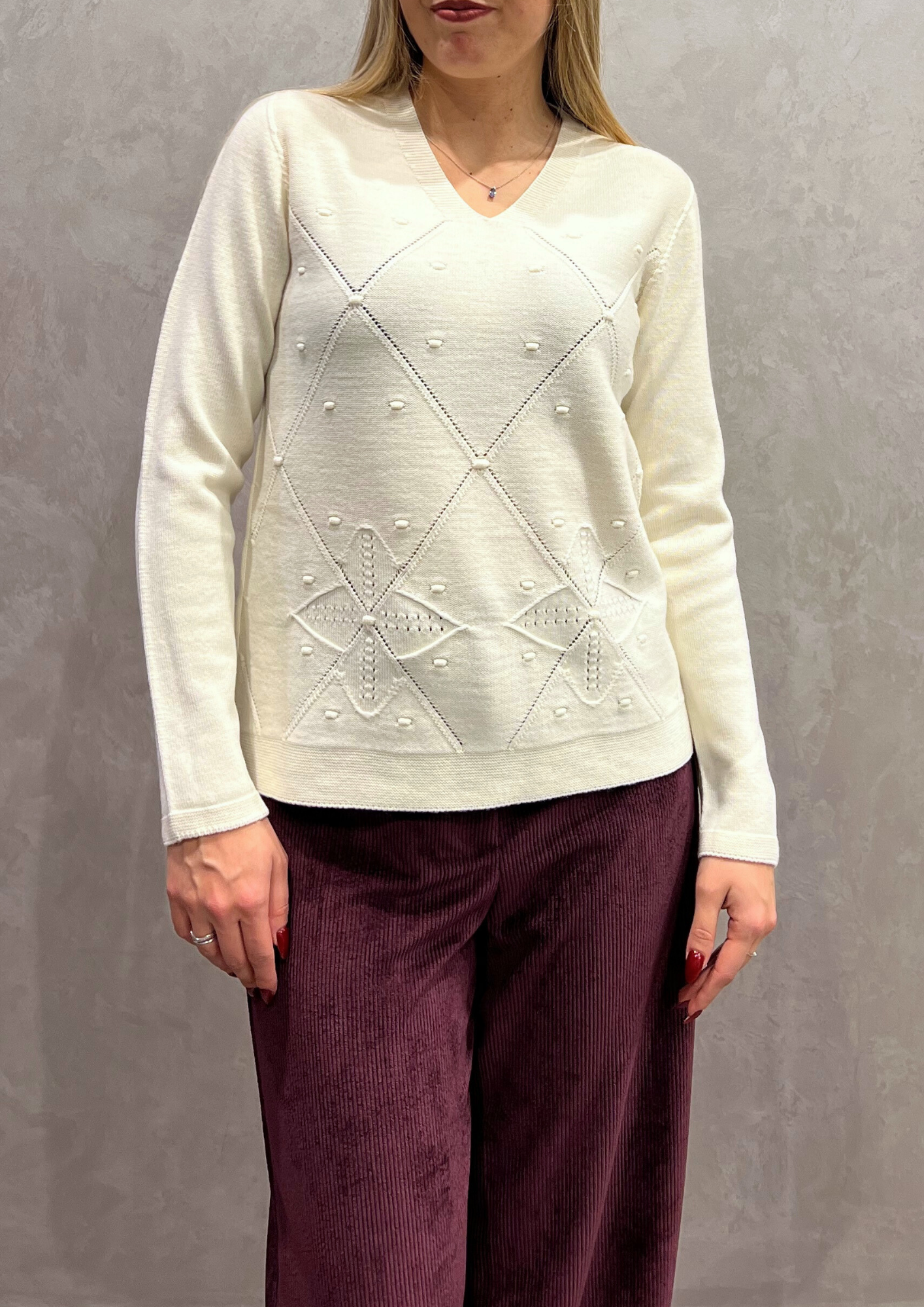 Maglia in pura lana vergine motivo montagna