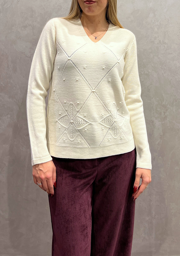 Maglia in pura lana vergine motivo montagna