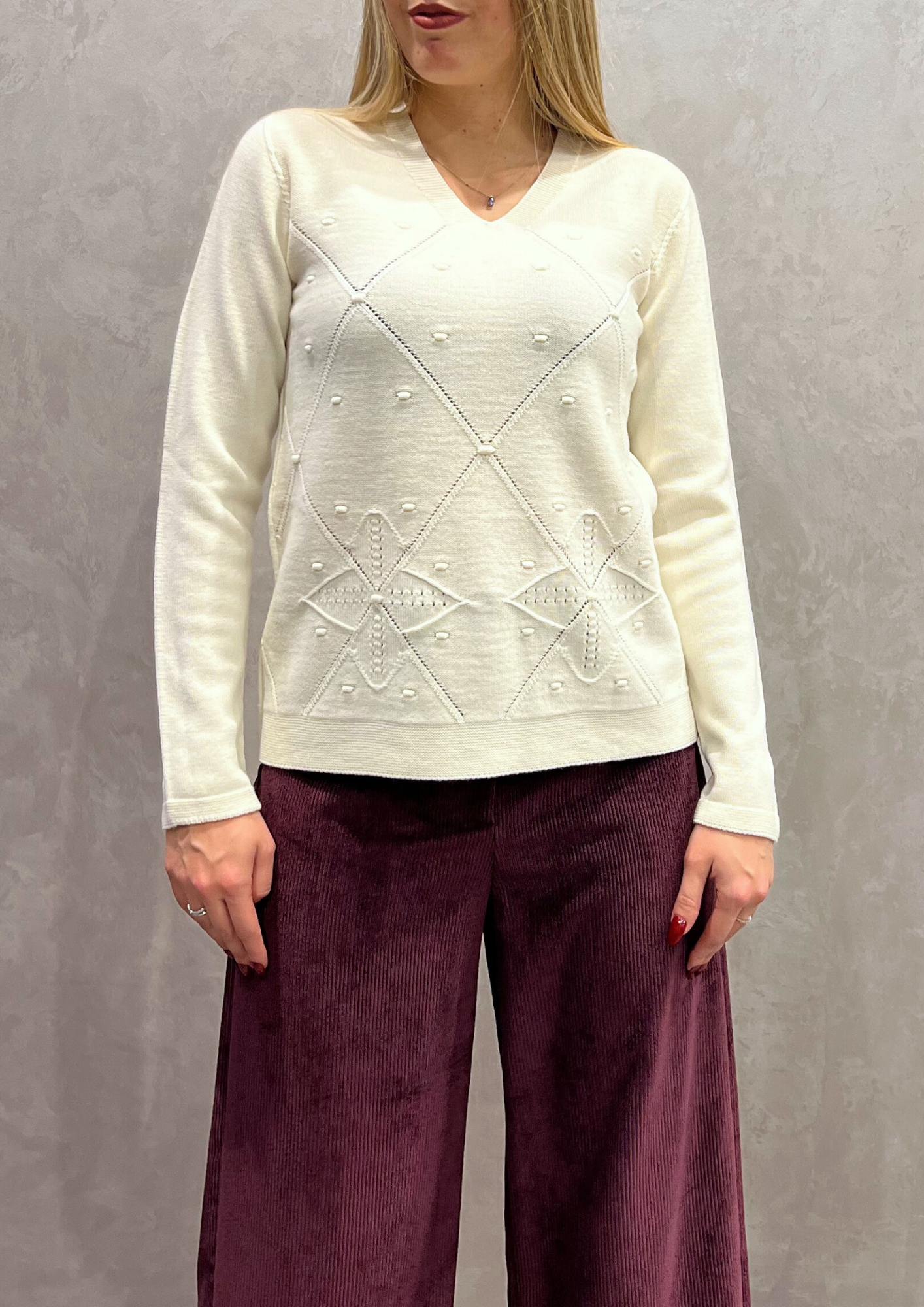 Maglia in pura lana vergine motivo montagna