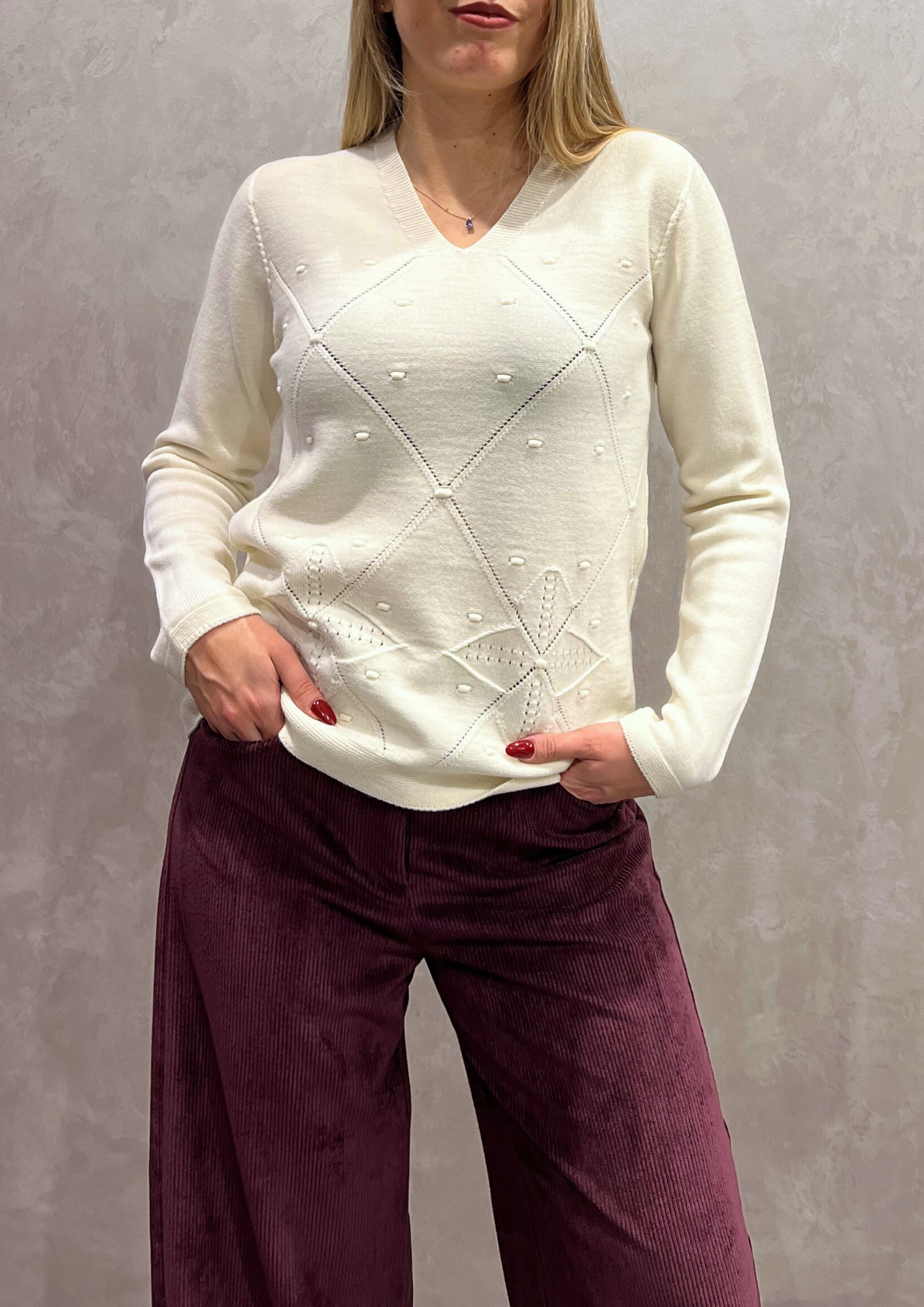 Maglia in pura lana vergine motivo montagna