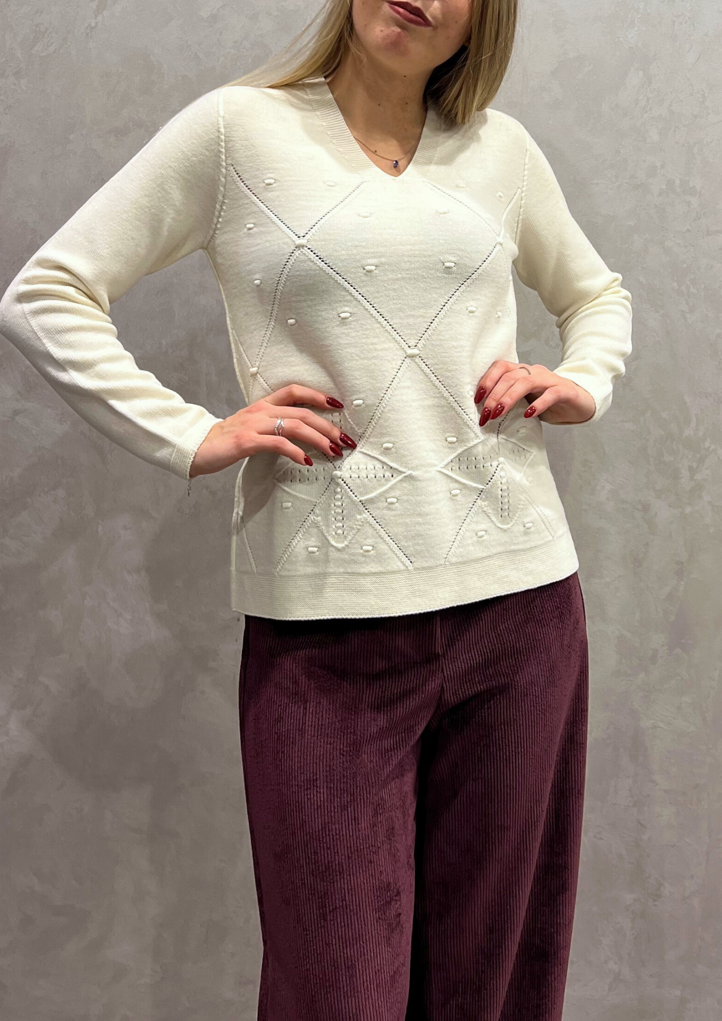 Maglia in pura lana vergine motivo montagna