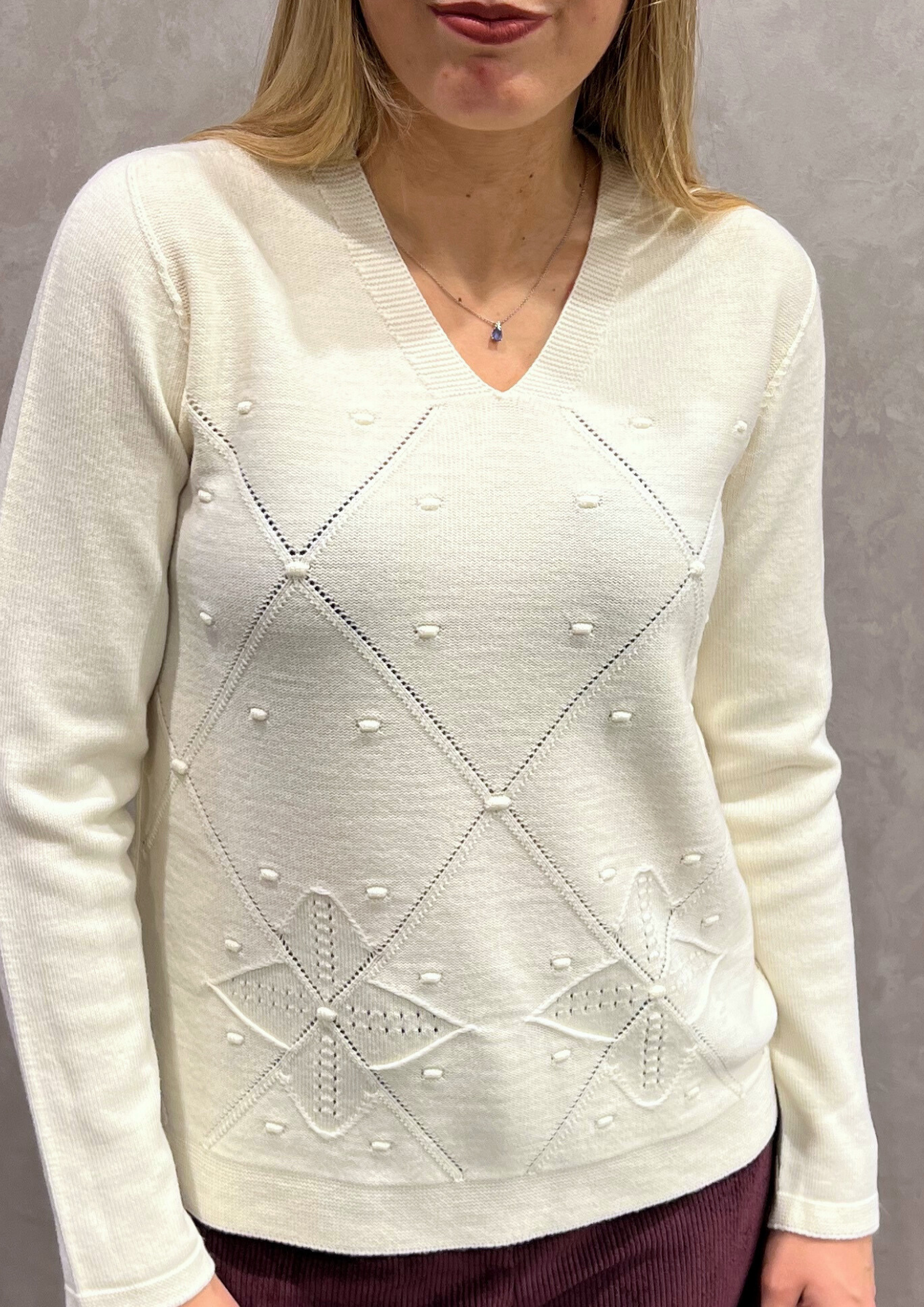 Maglia in pura lana vergine motivo montagna