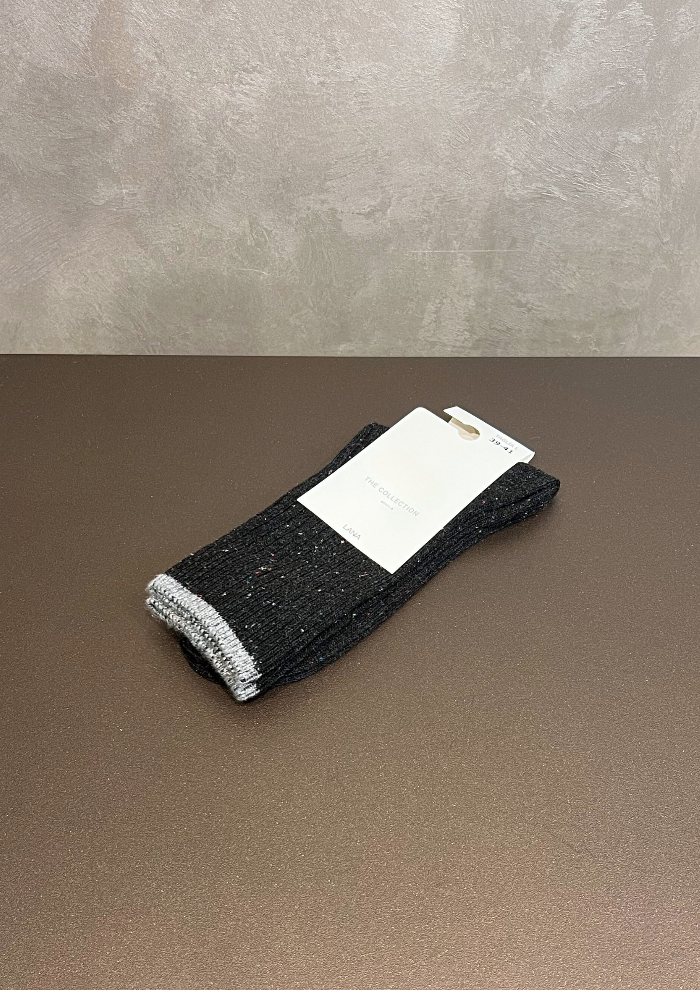 Calzino in misto lana mélange bordino lurex