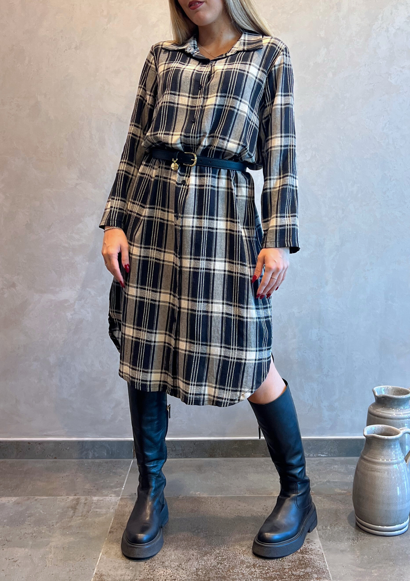 Abito camicione over a quadri