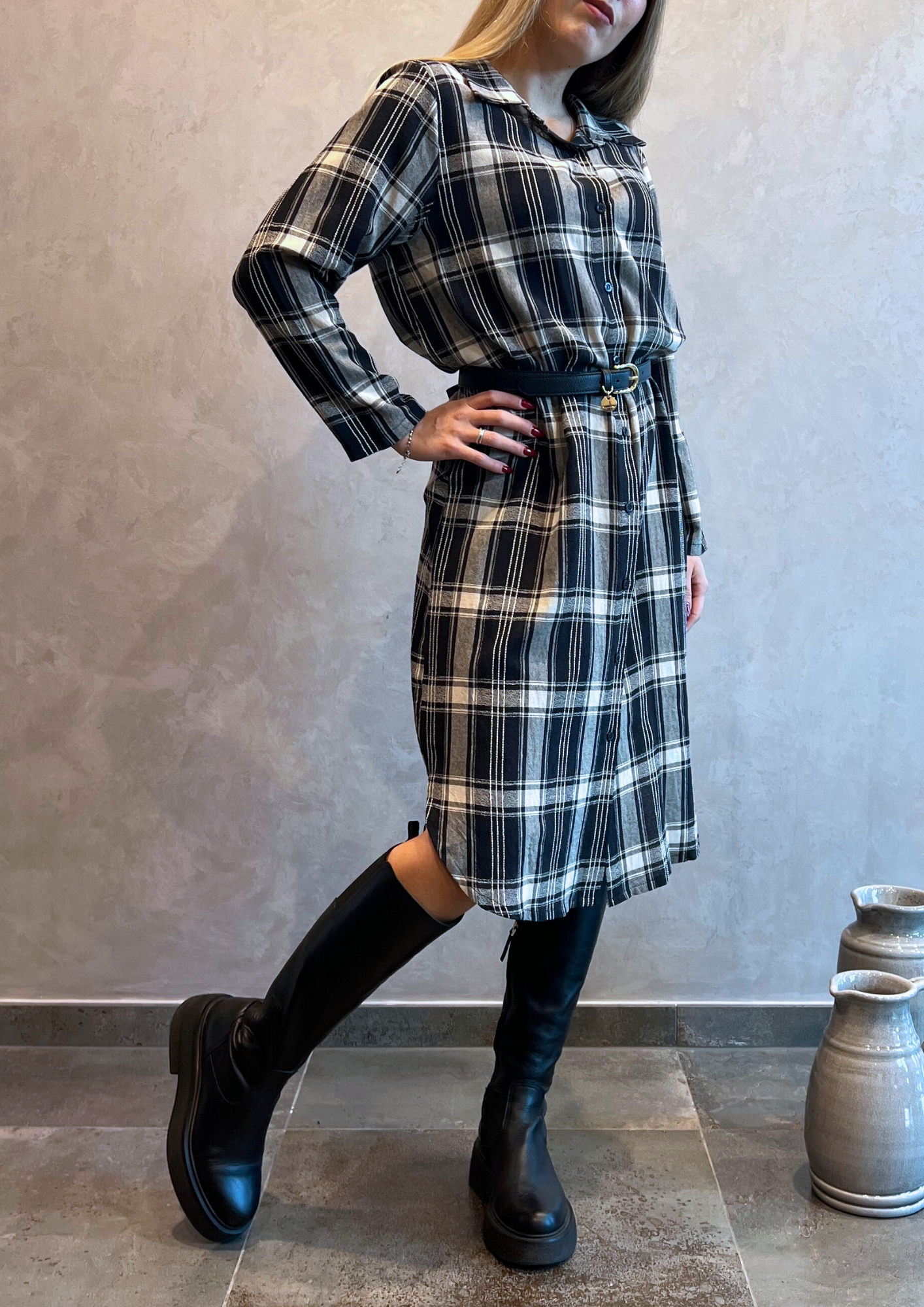 Abito camicione over a quadri