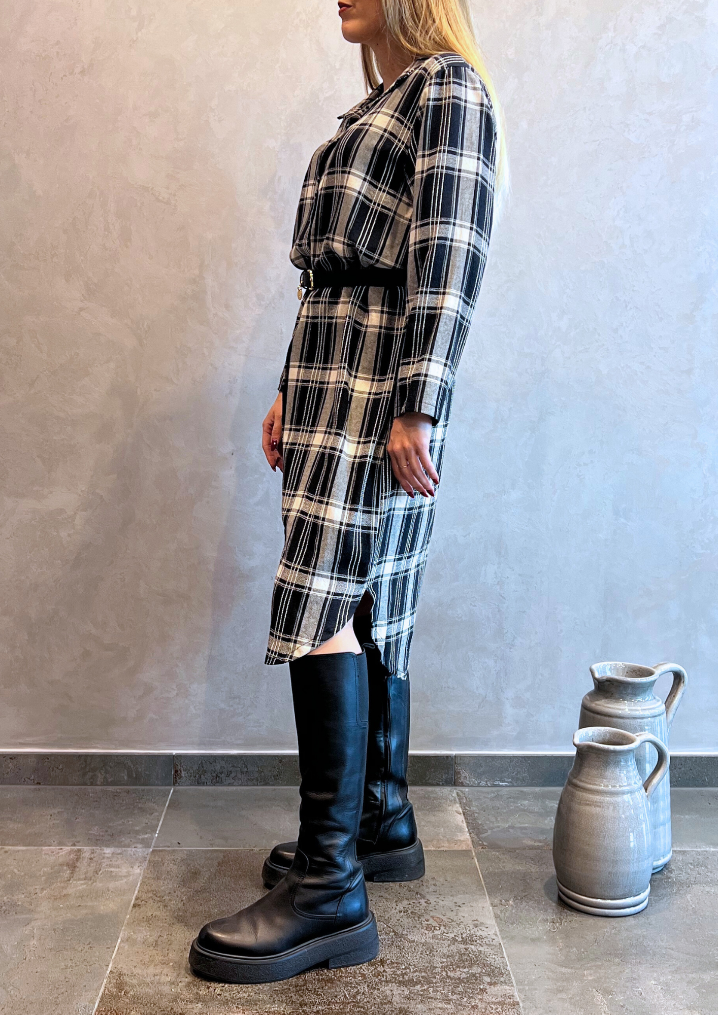 Abito camicione over a quadri