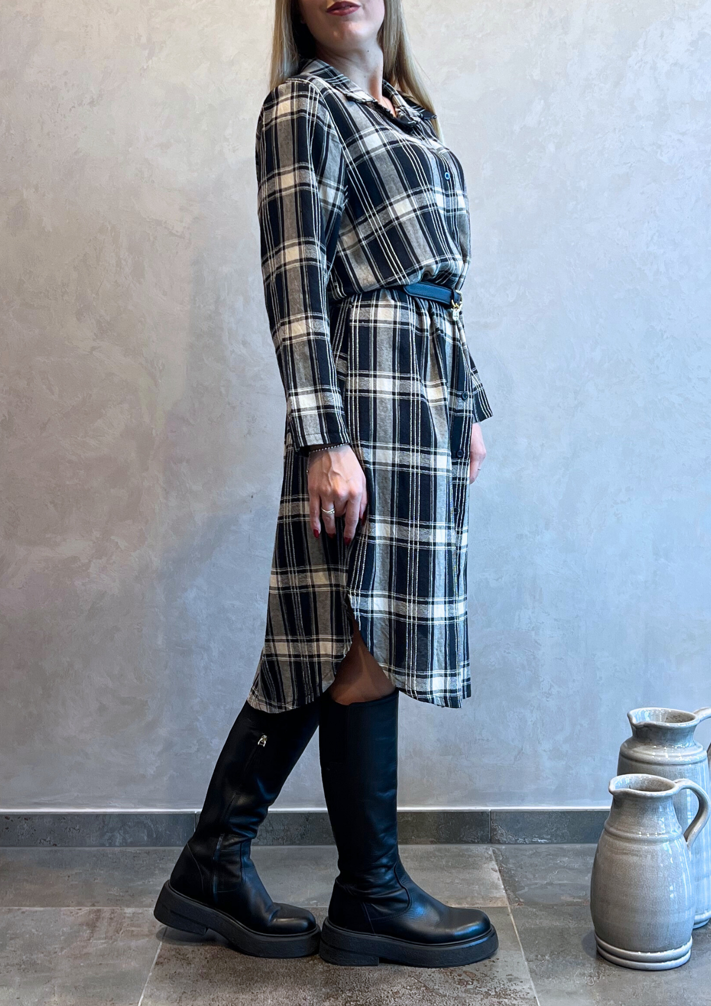 Abito camicione over a quadri