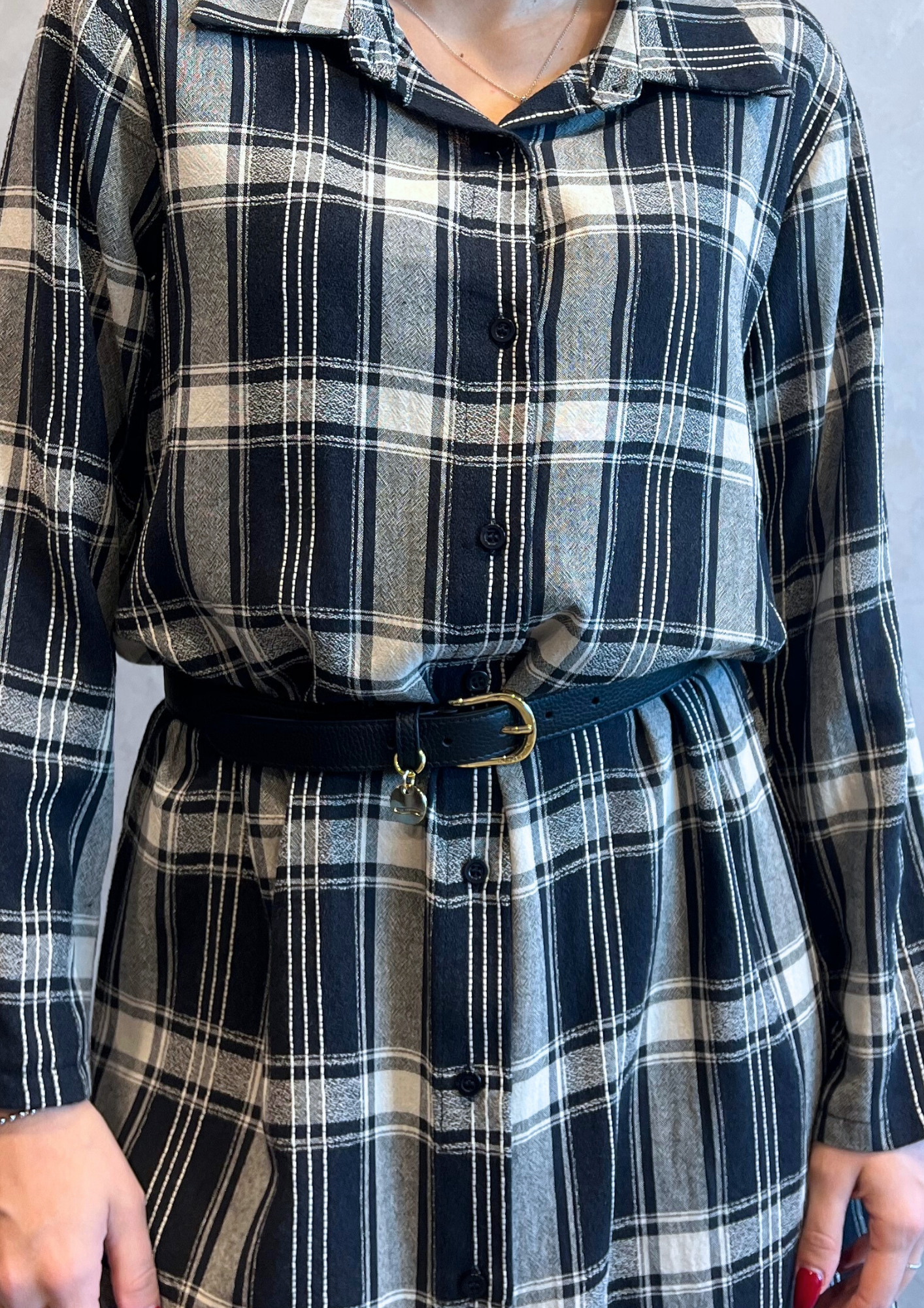 Abito camicione over a quadri