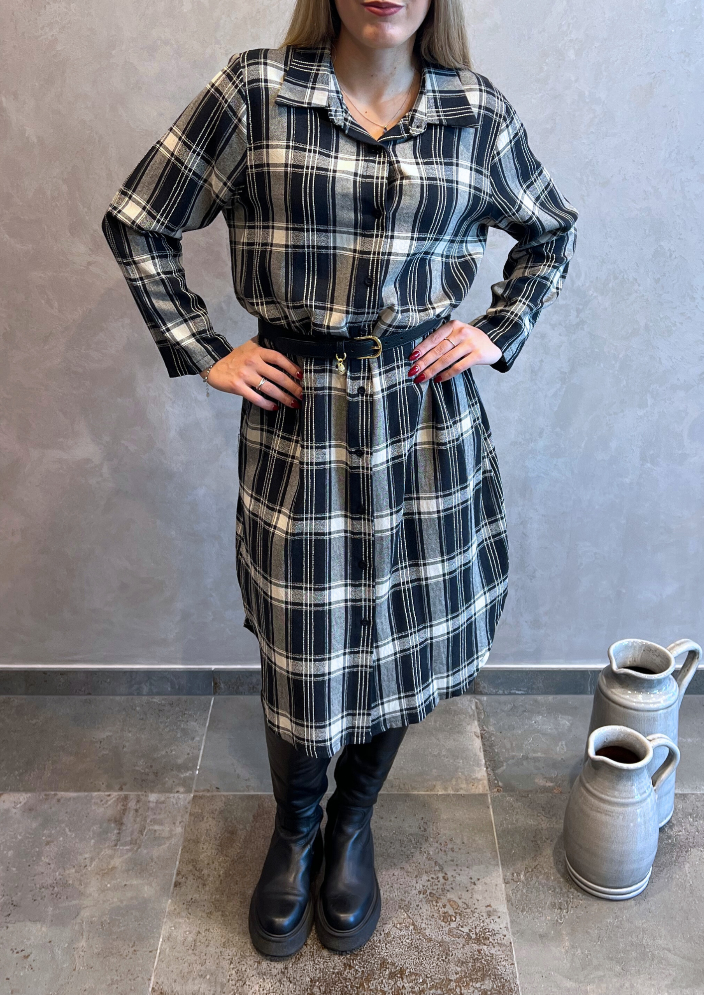 Abito camicione over a quadri