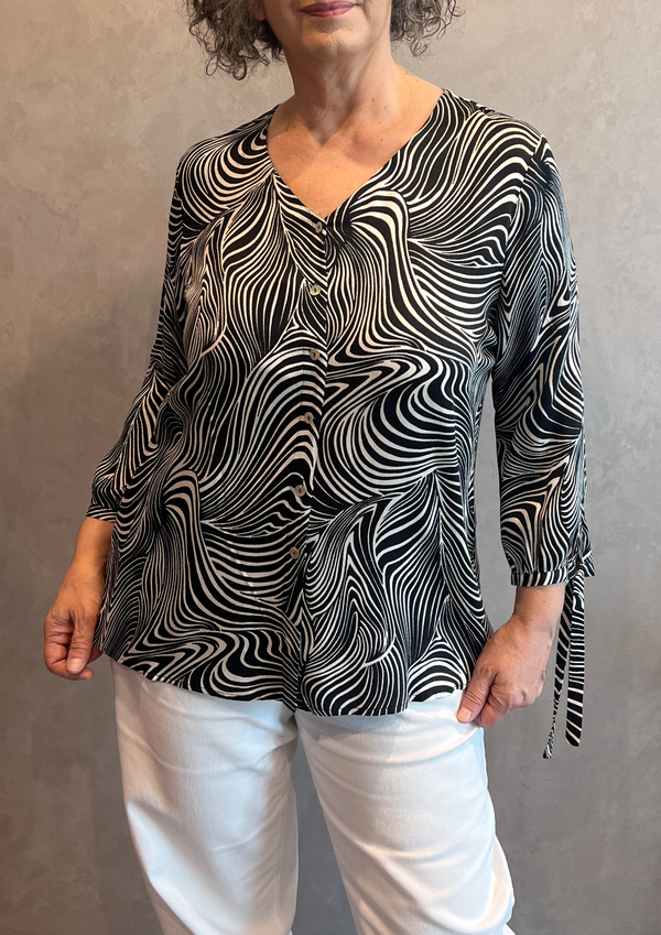 Blusa fantasia con fiocchi 100% viscosa