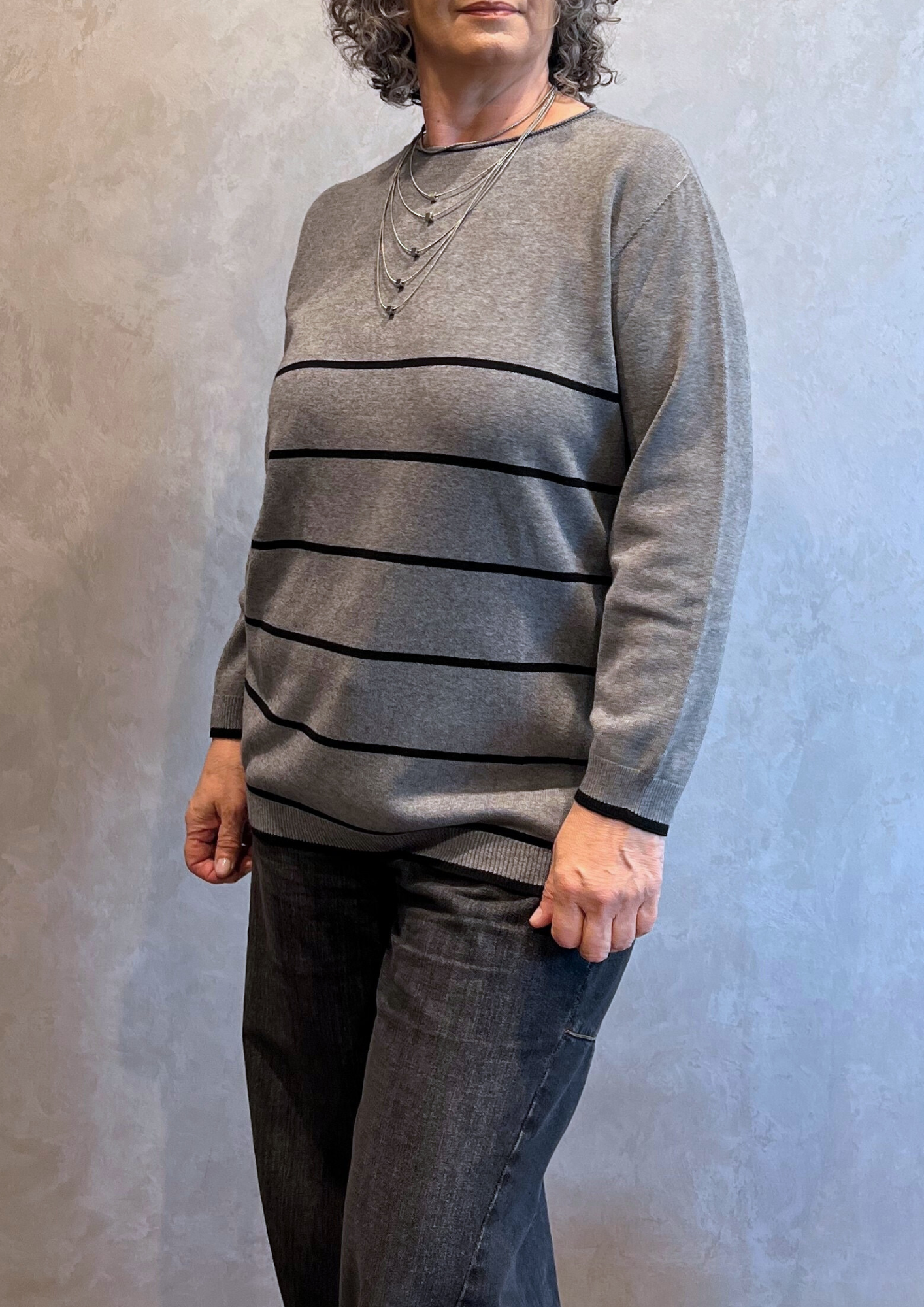 Maglia in Dolby over a righe