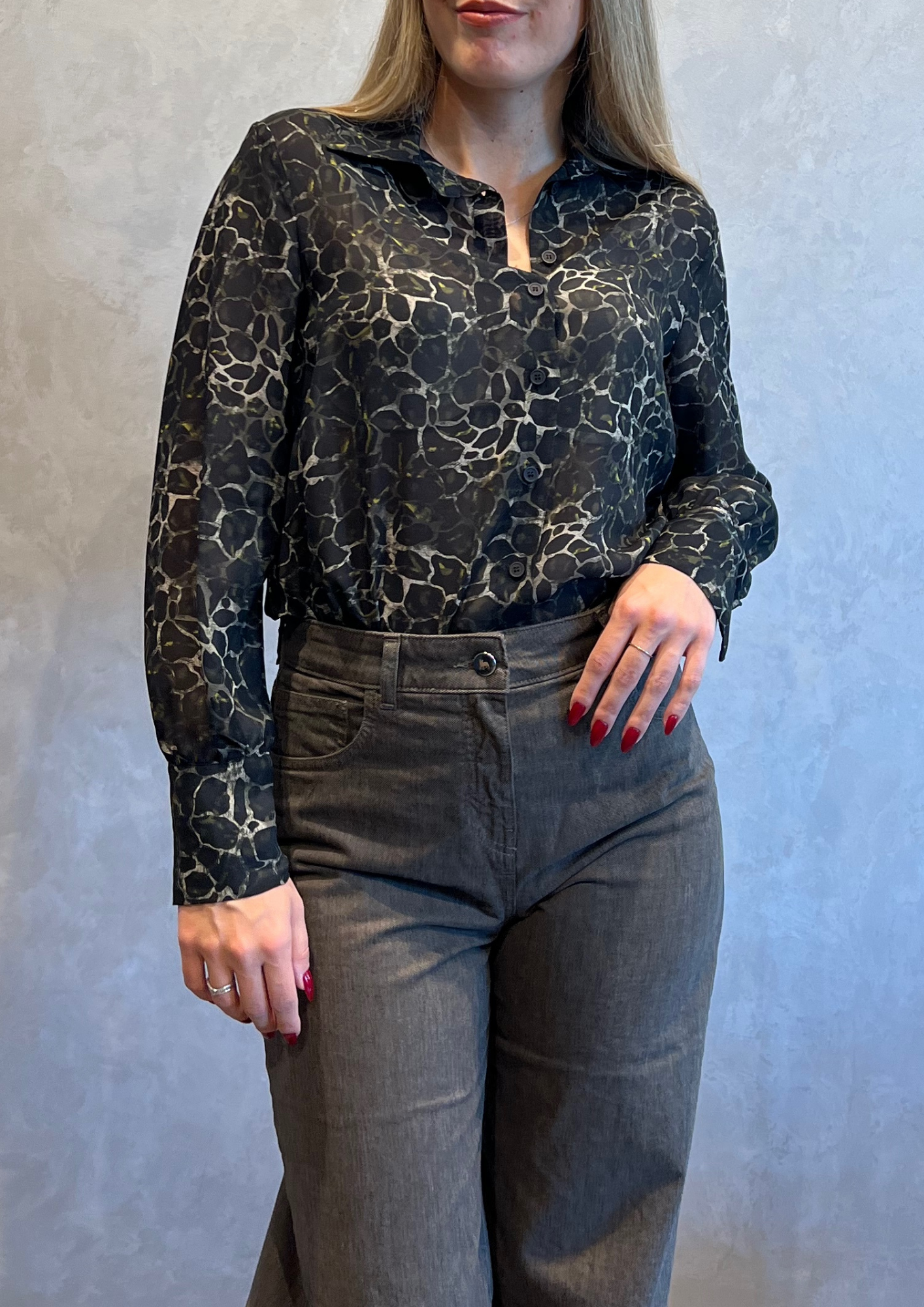 Camicia 100% viscosa stampa animalier