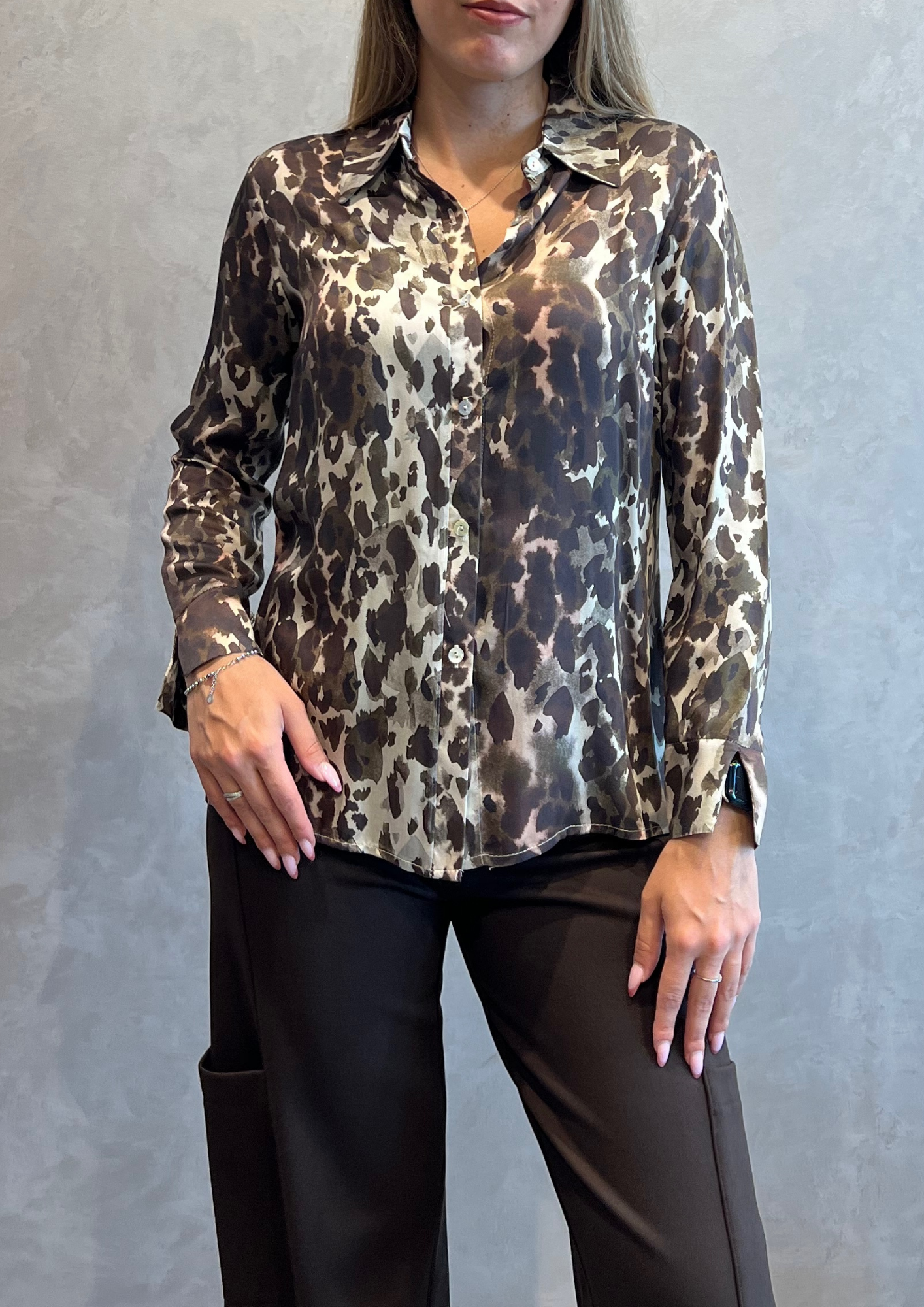 Camicia 100% viscosa stampa animalier