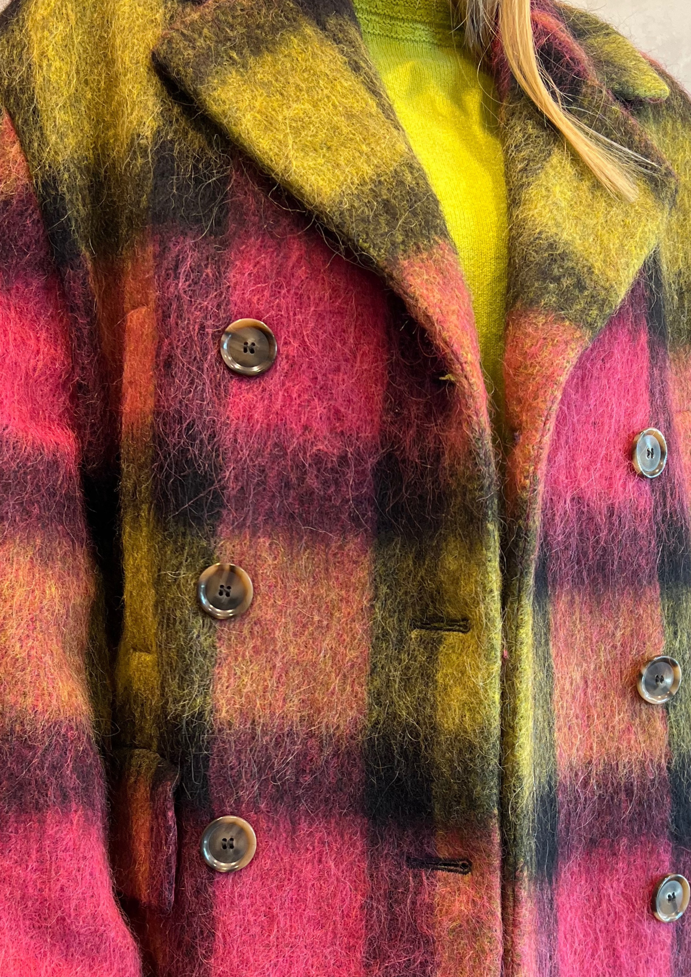 Cappotto misto lana alpaca a quadri