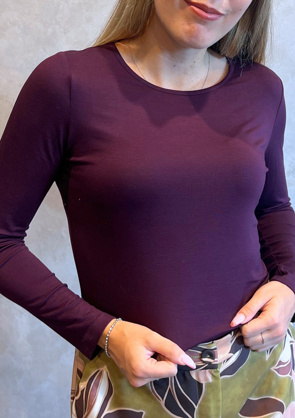 T-shirt lineata in jersey di viscosa