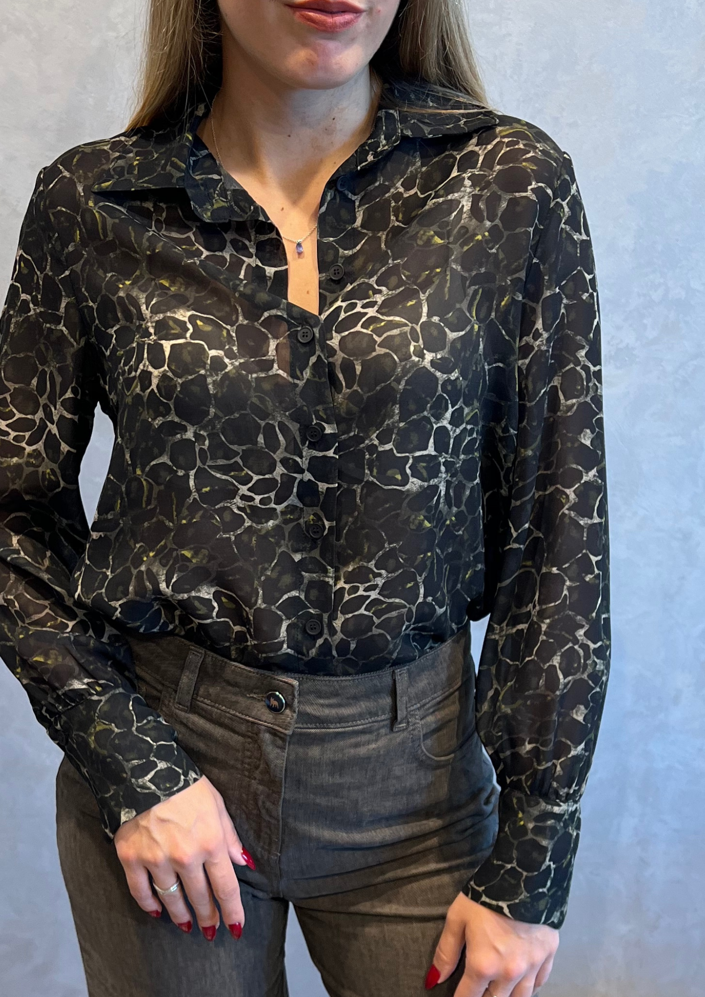 Camicia 100% viscosa stampa animalier