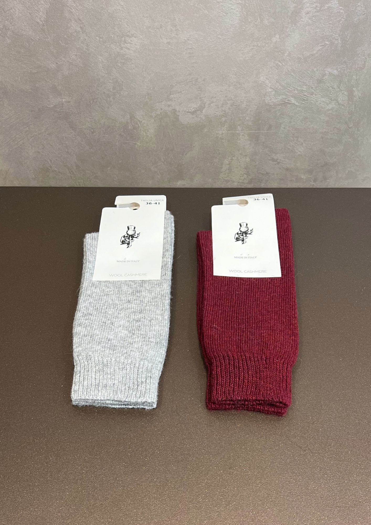 Calzino in lana-cashmere tinta unita