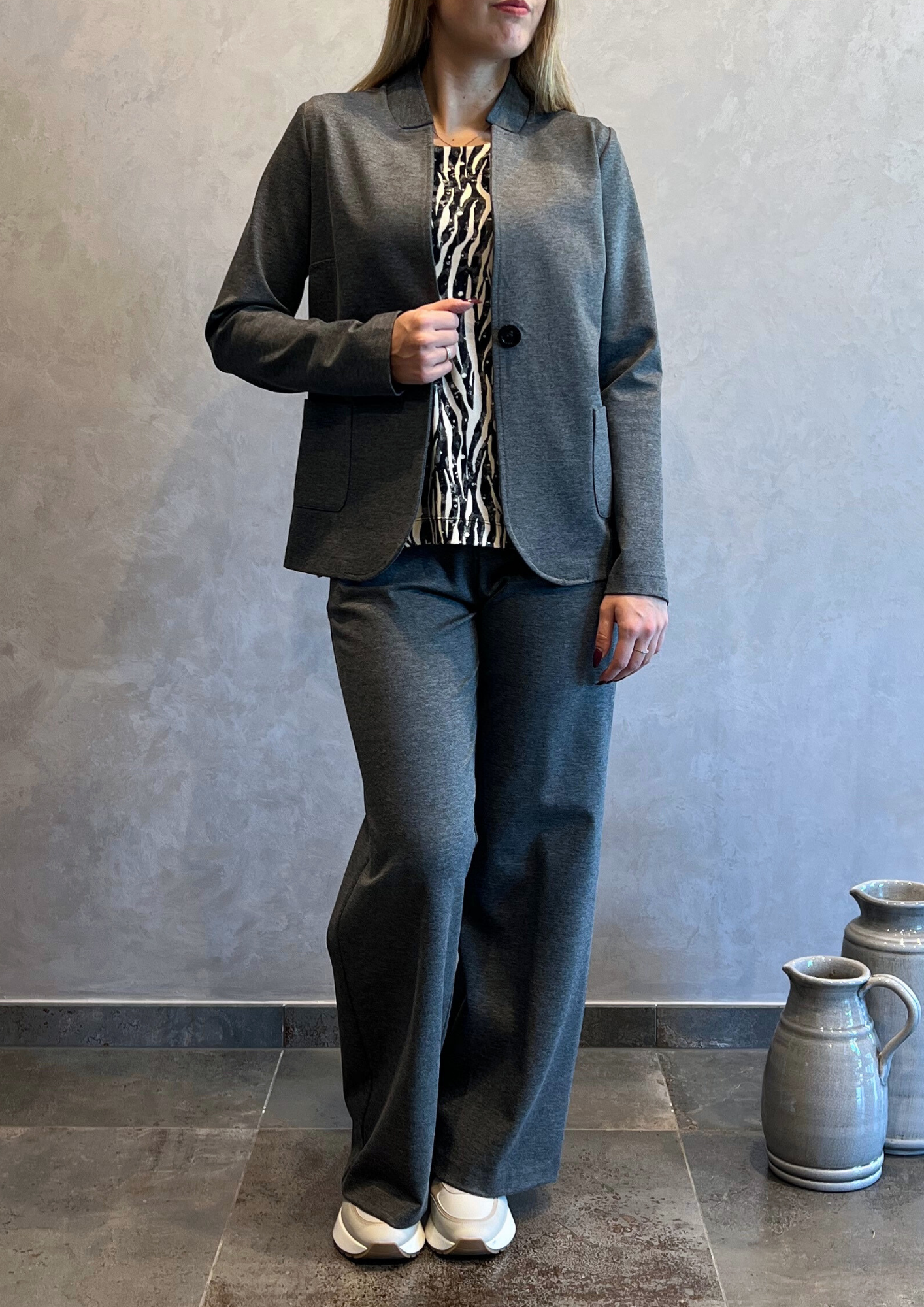 Pantalone dritto in Punto Milano mélange