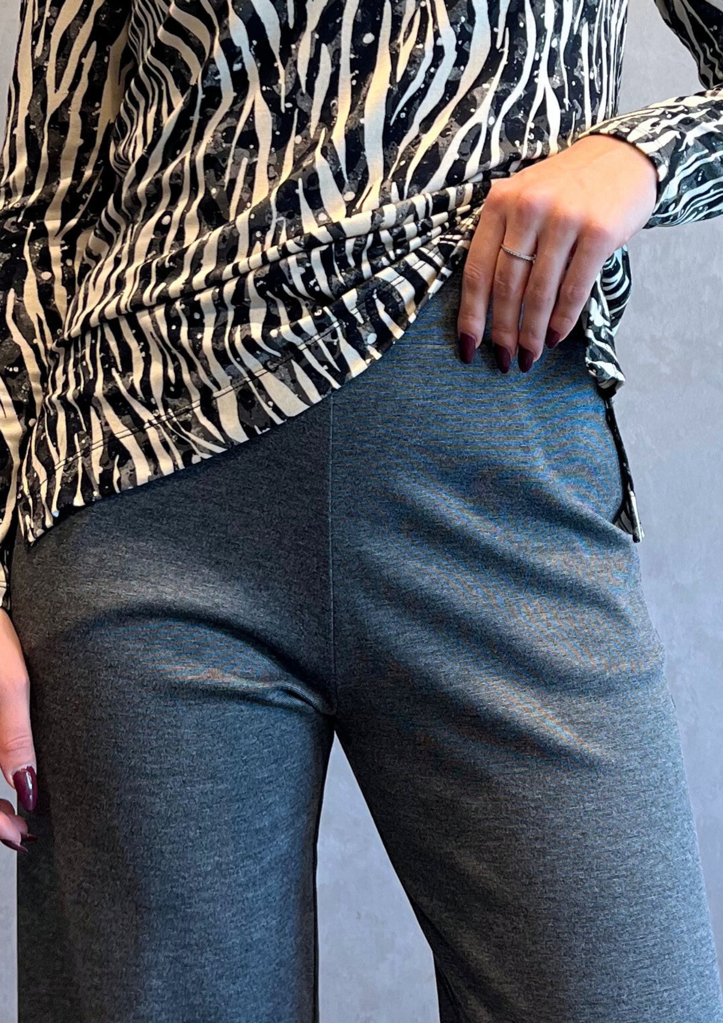 Pantalone dritto in Punto Milano mélange