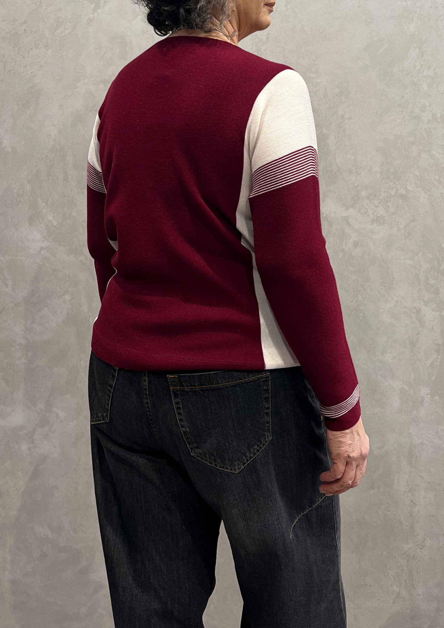 Maglia in pura lana vergine righe mix