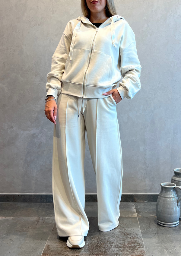 Pantalone ampio in felpa garzata coulisse raso