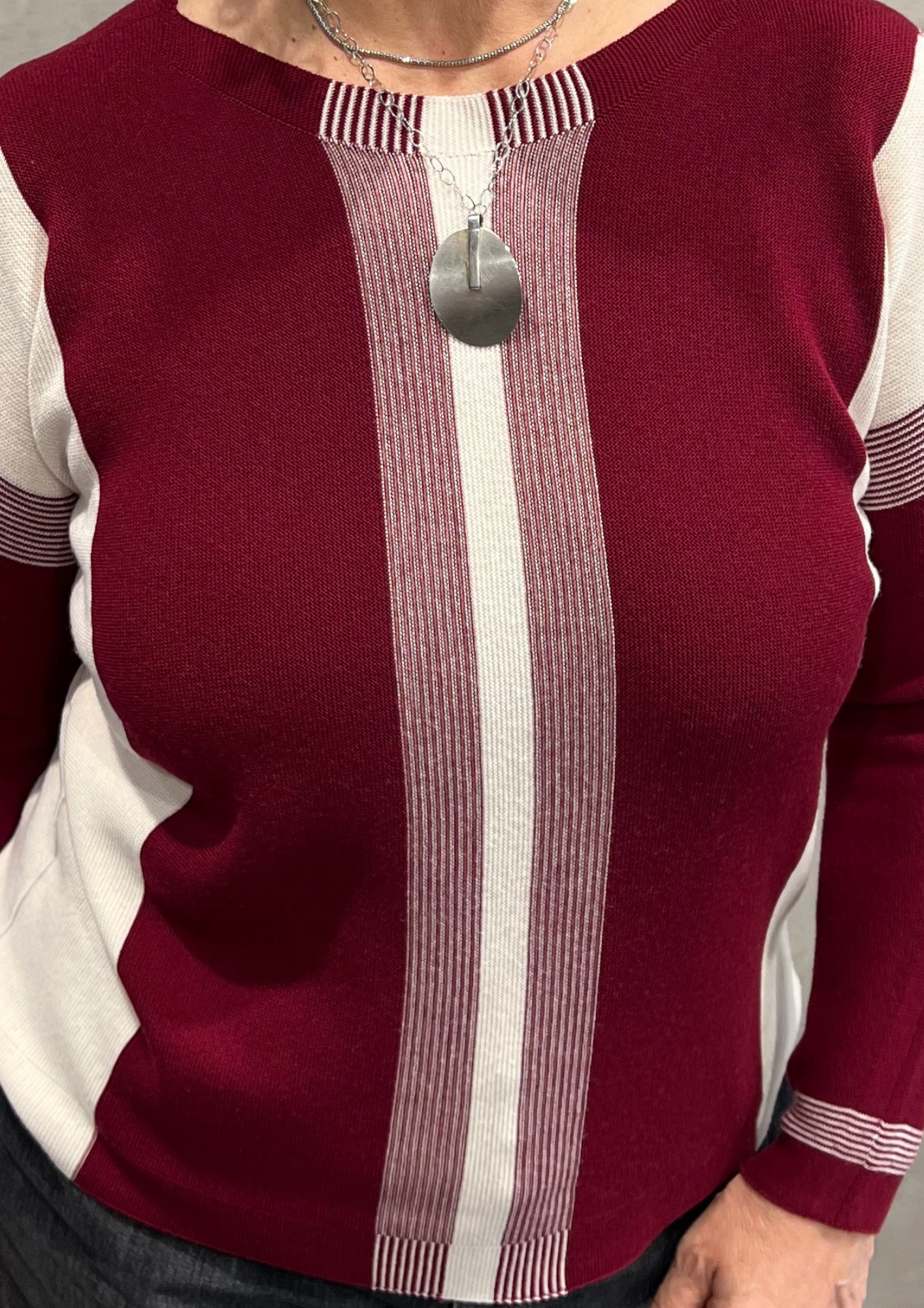 Maglia in pura lana vergine righe mix