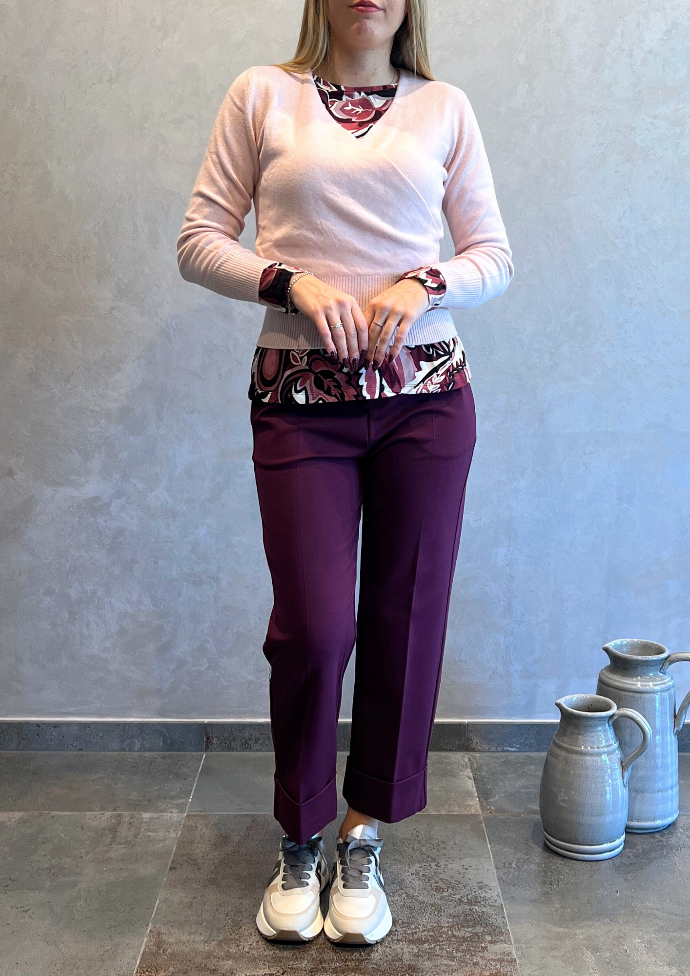 Pantalone in Punto Milano con risvolto