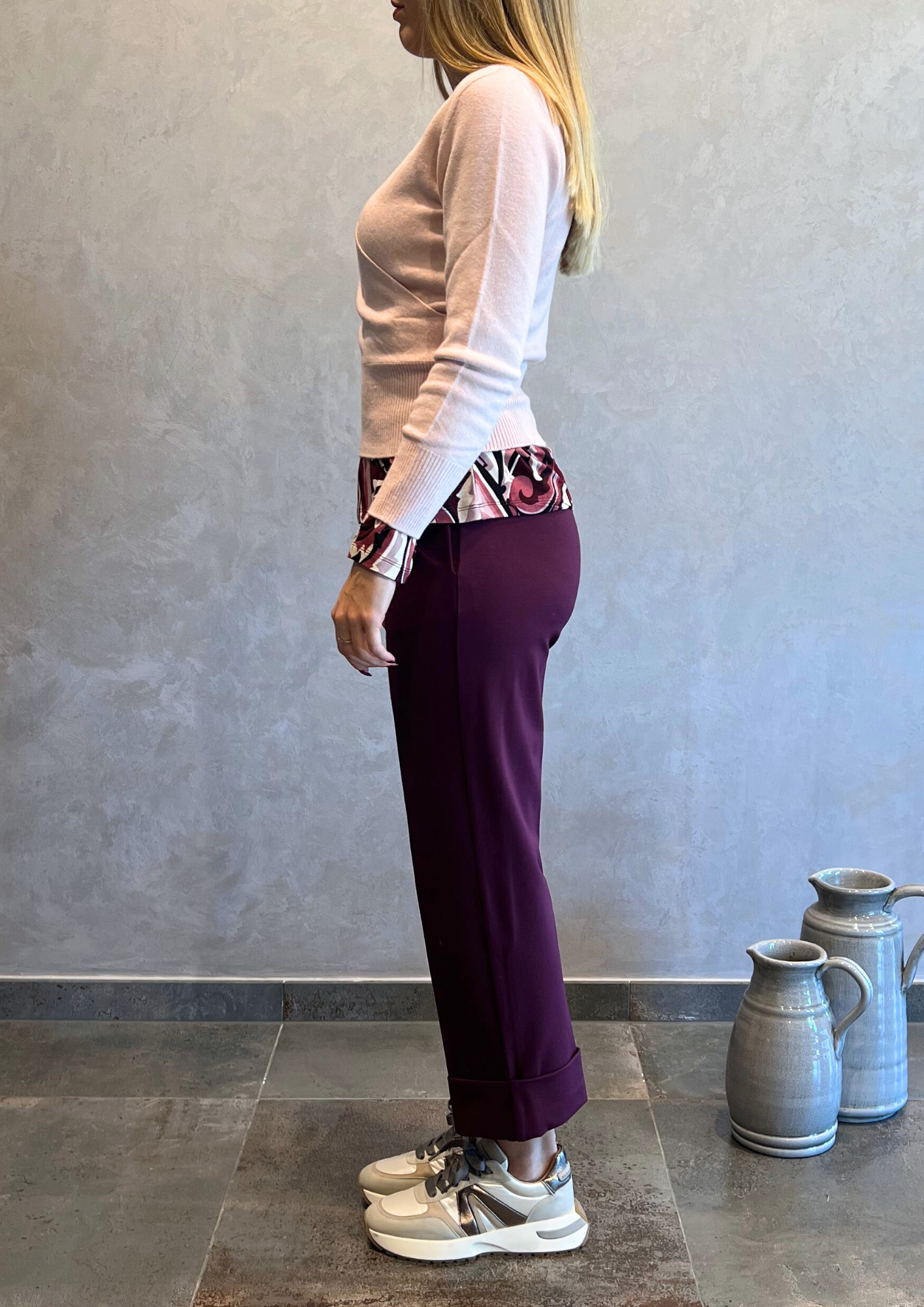 Pantalone in Punto Milano con risvolto