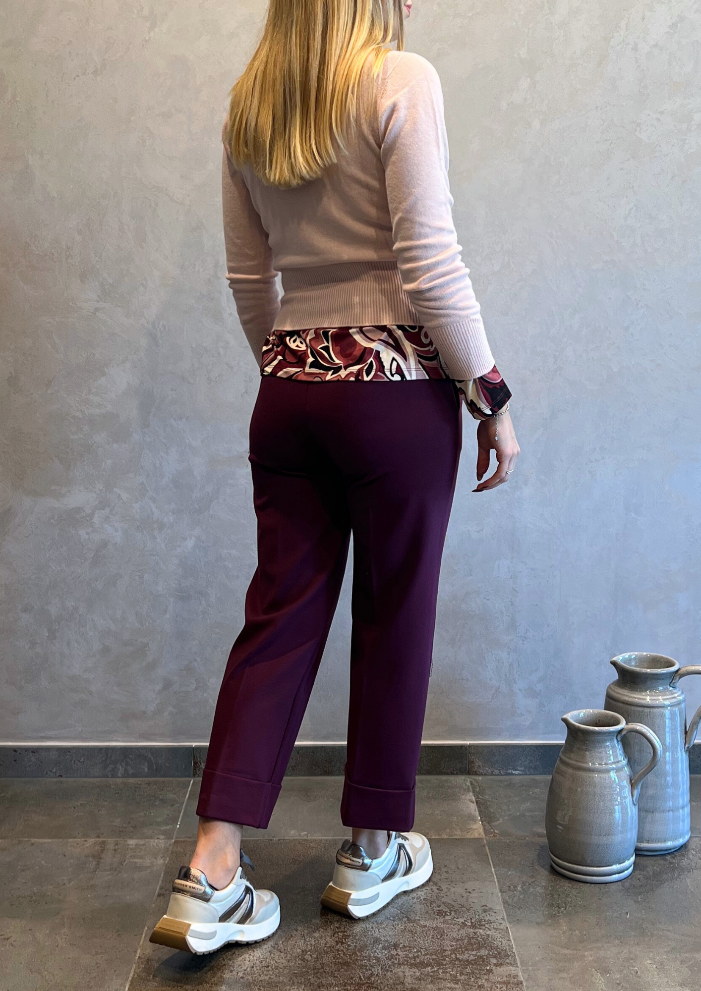 Pantalone in Punto Milano con risvolto