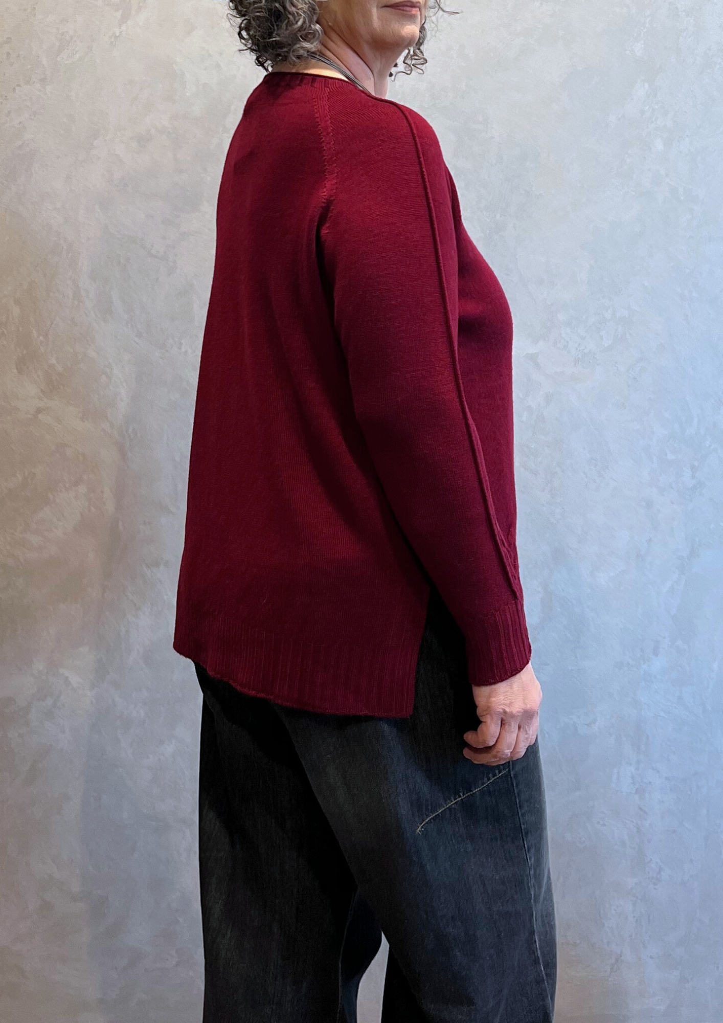 Maglia over in pura lana vergine dettaglio treccia