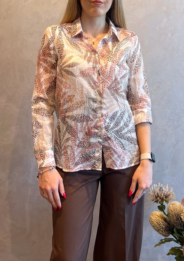 Camicia in garza di cotone fantasia pastello