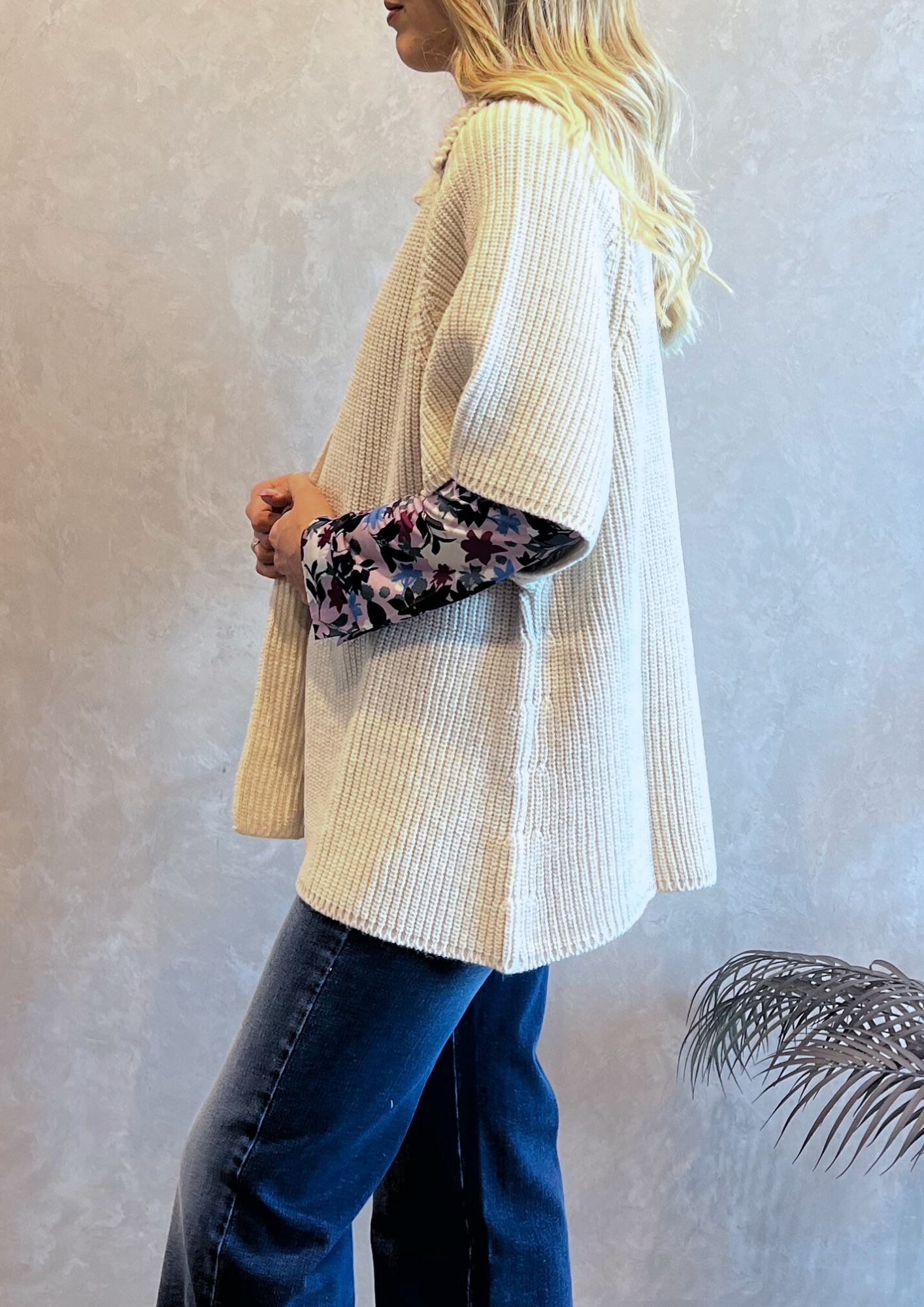 Giacca-cardigan 80% lana con automatici