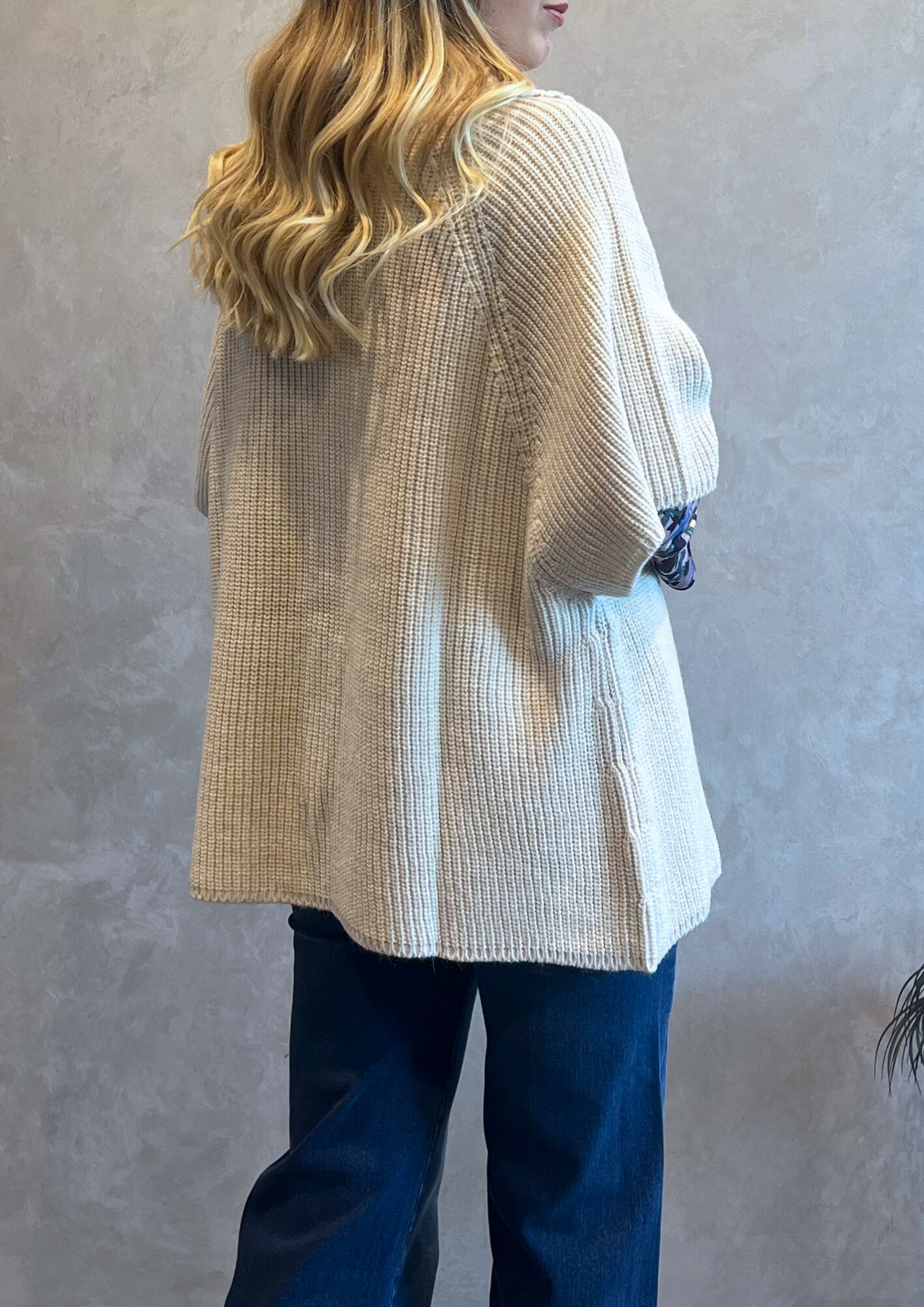 Giacca-cardigan 80% lana con automatici