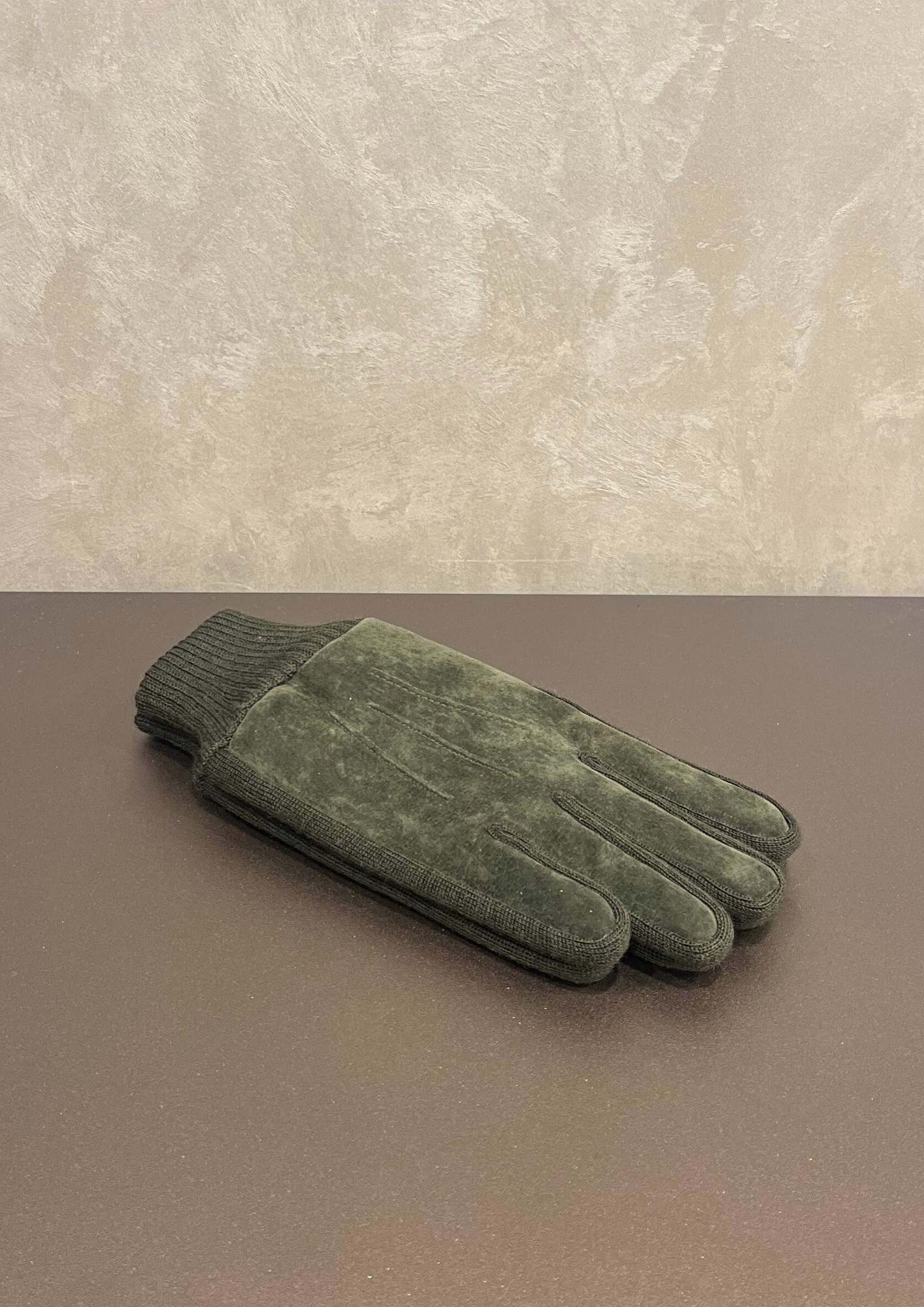 Guanti uomo scamosciati con pile interno