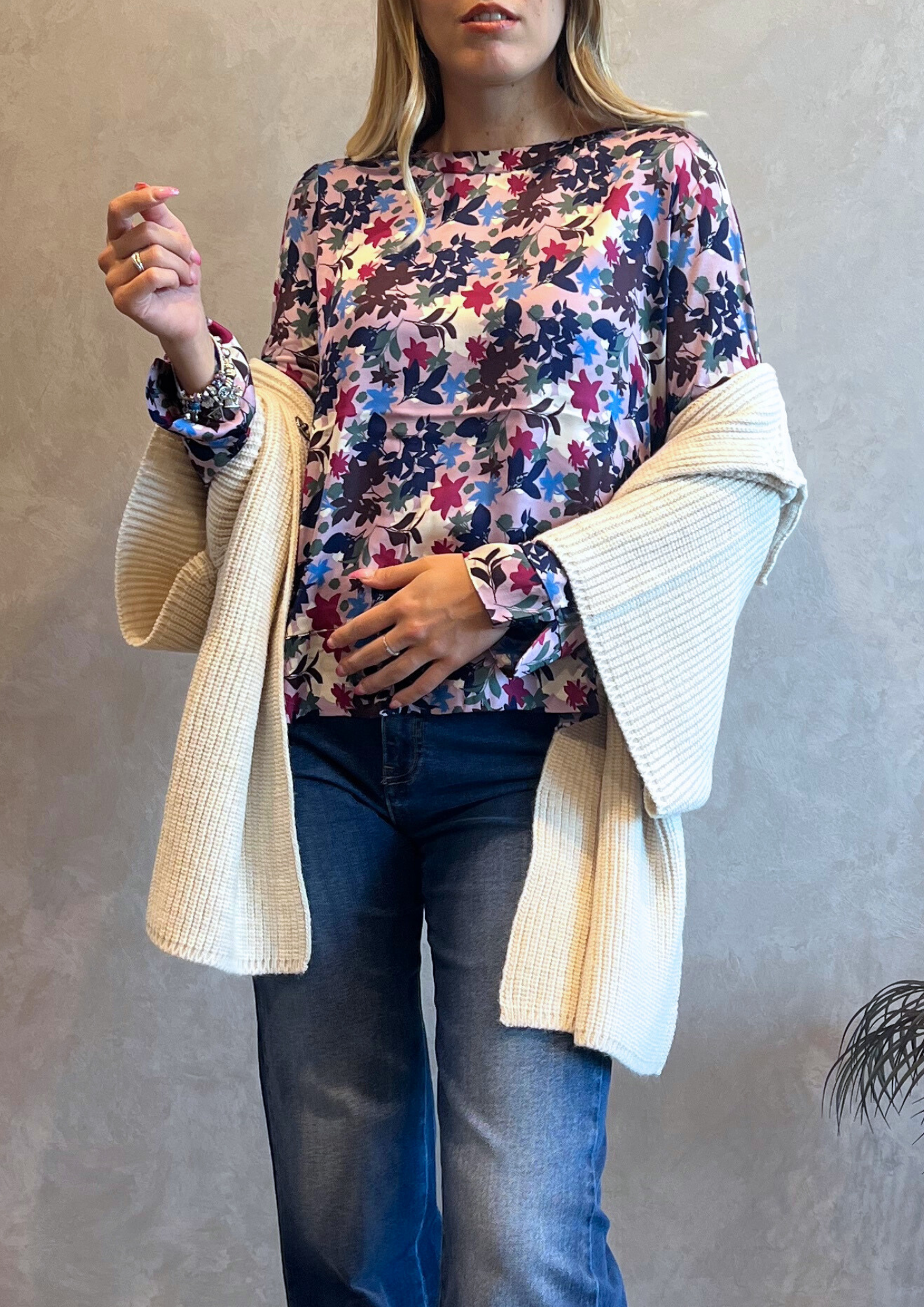 Giacca-cardigan 80% lana con automatici