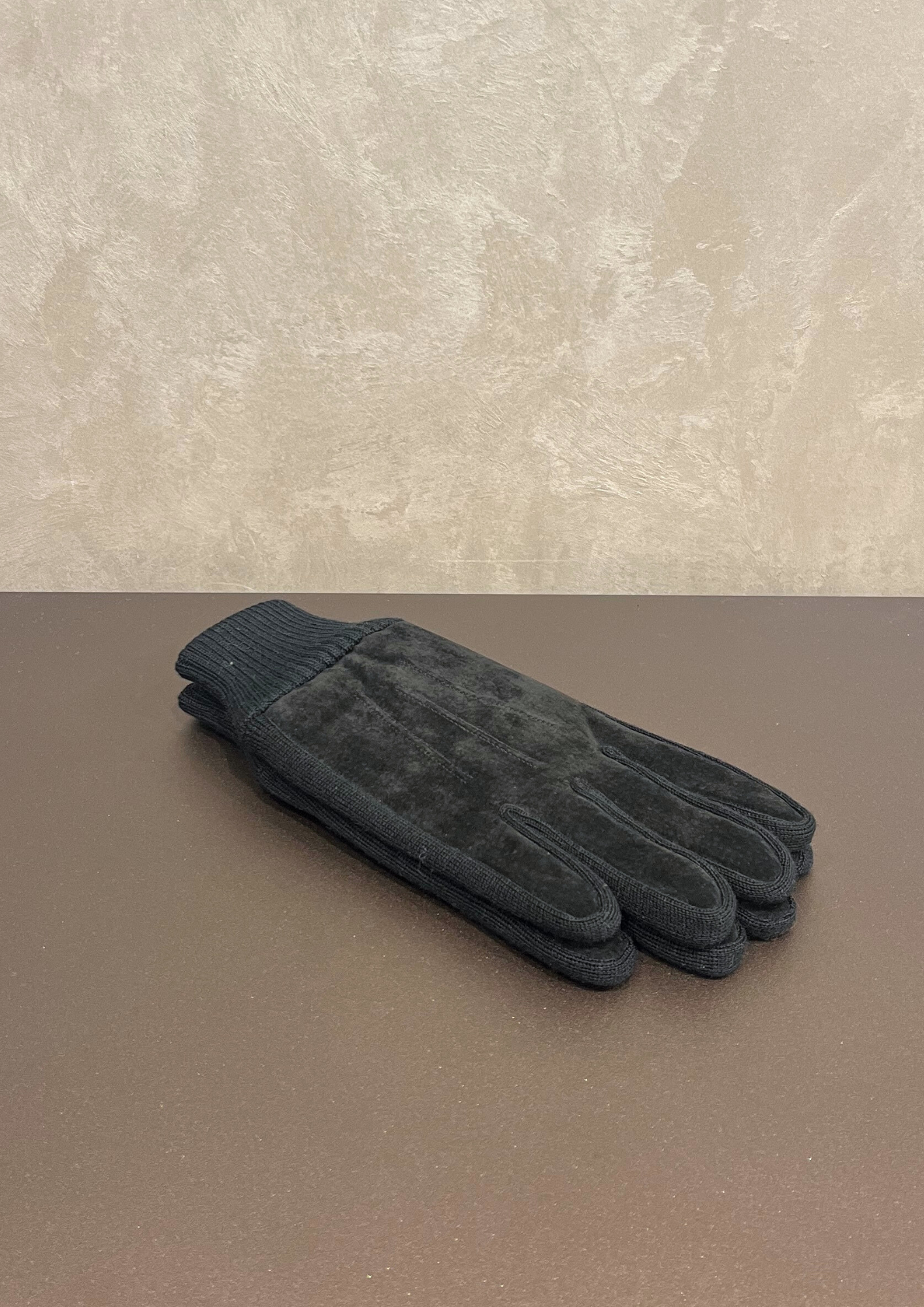 Guanti uomo scamosciati con pile interno