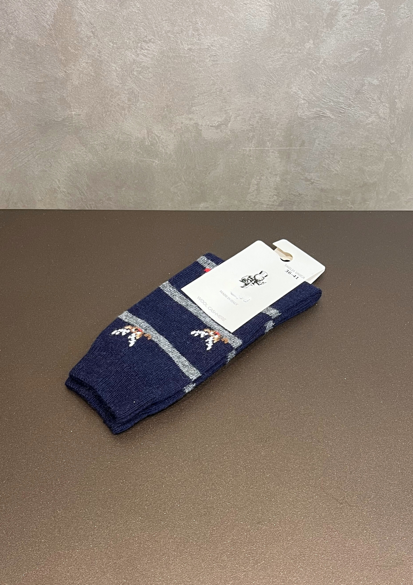 Calzino in lana-cashmere motivo renne