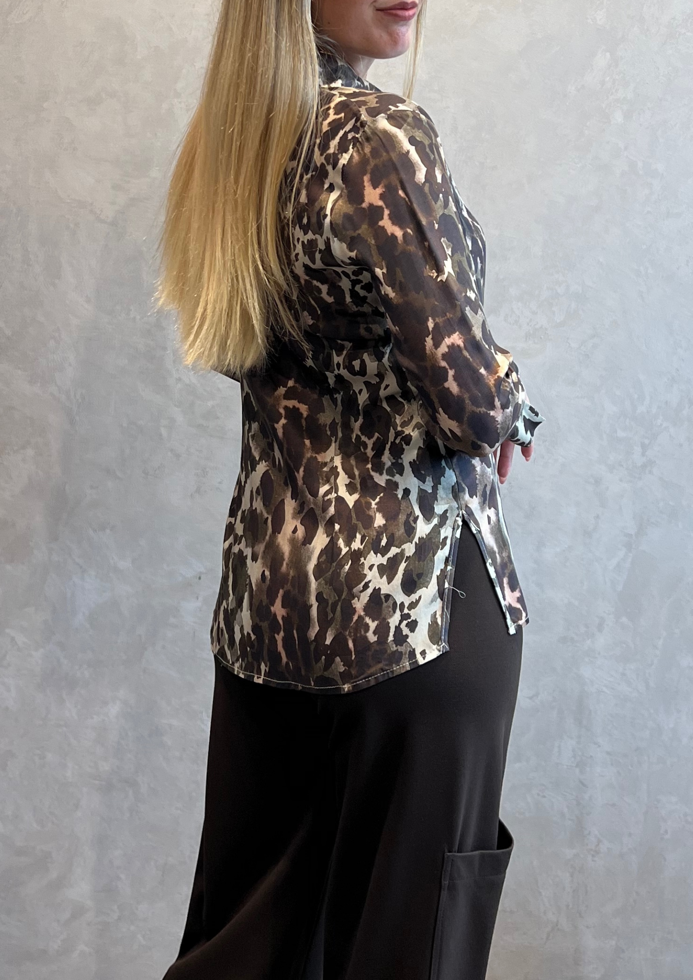 Camicia 100% viscosa stampa animalier