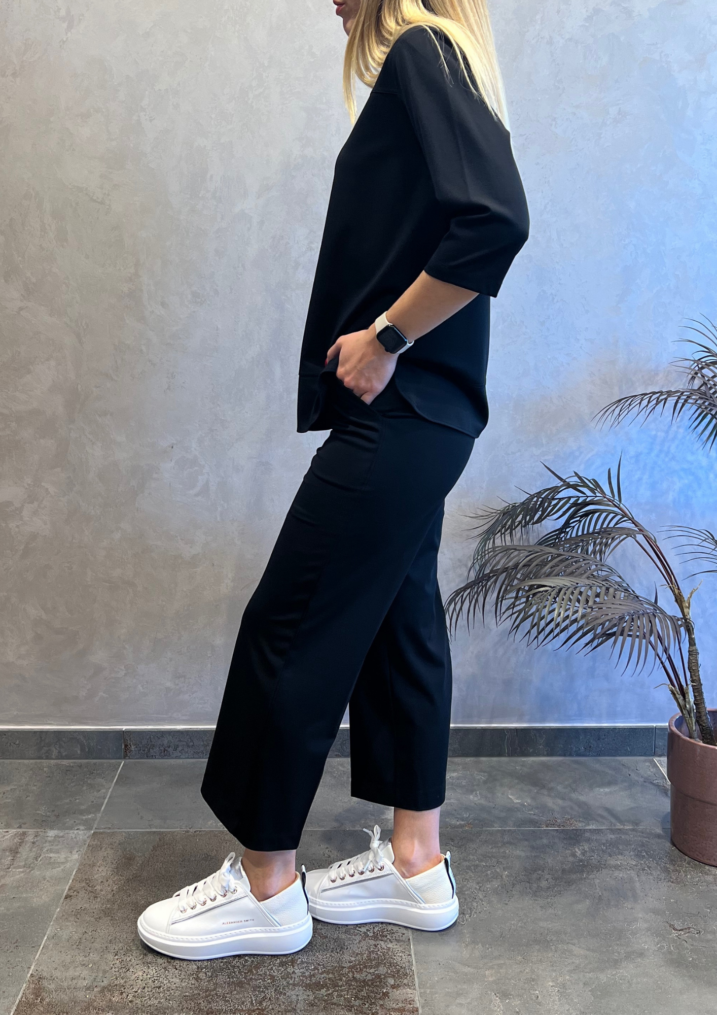 Pantalone culotte in punto Milano leggero