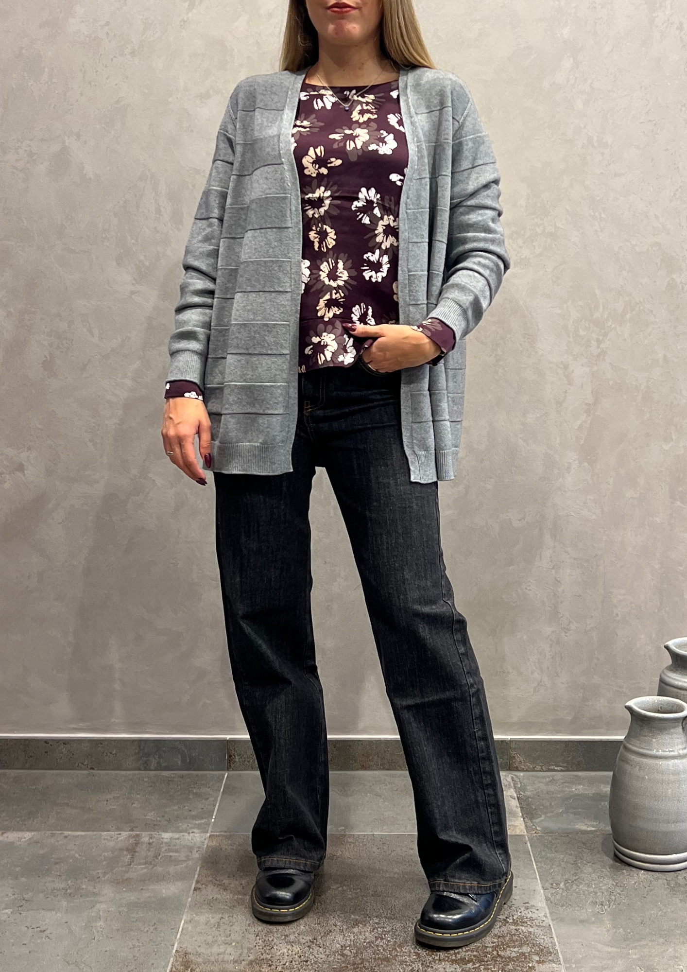 Blusa bimaterica in fantasia floreale