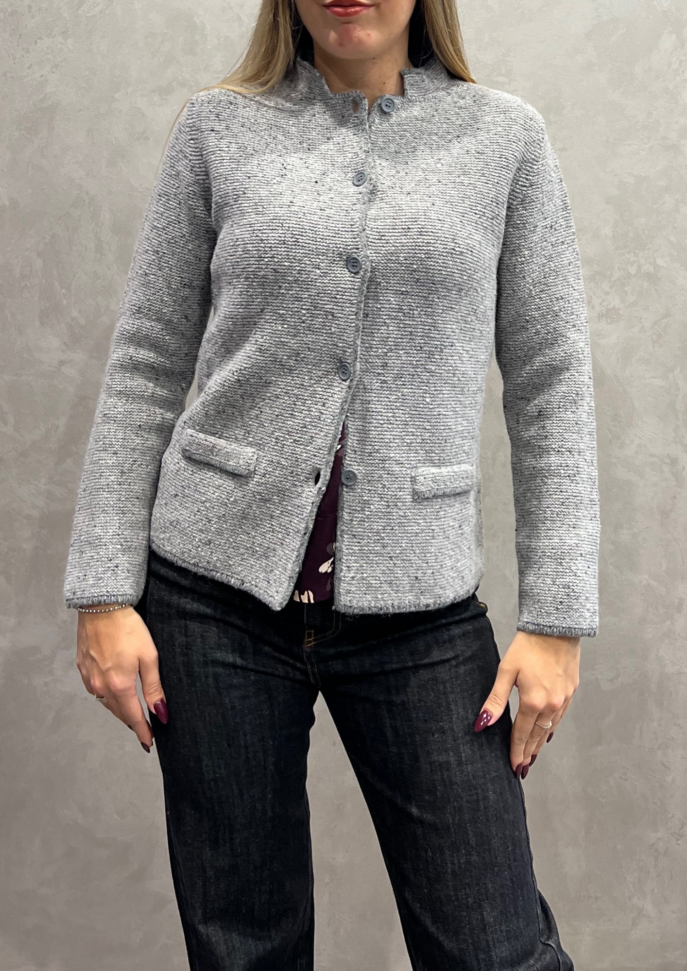 Giacchina coreana in lana pepe sale