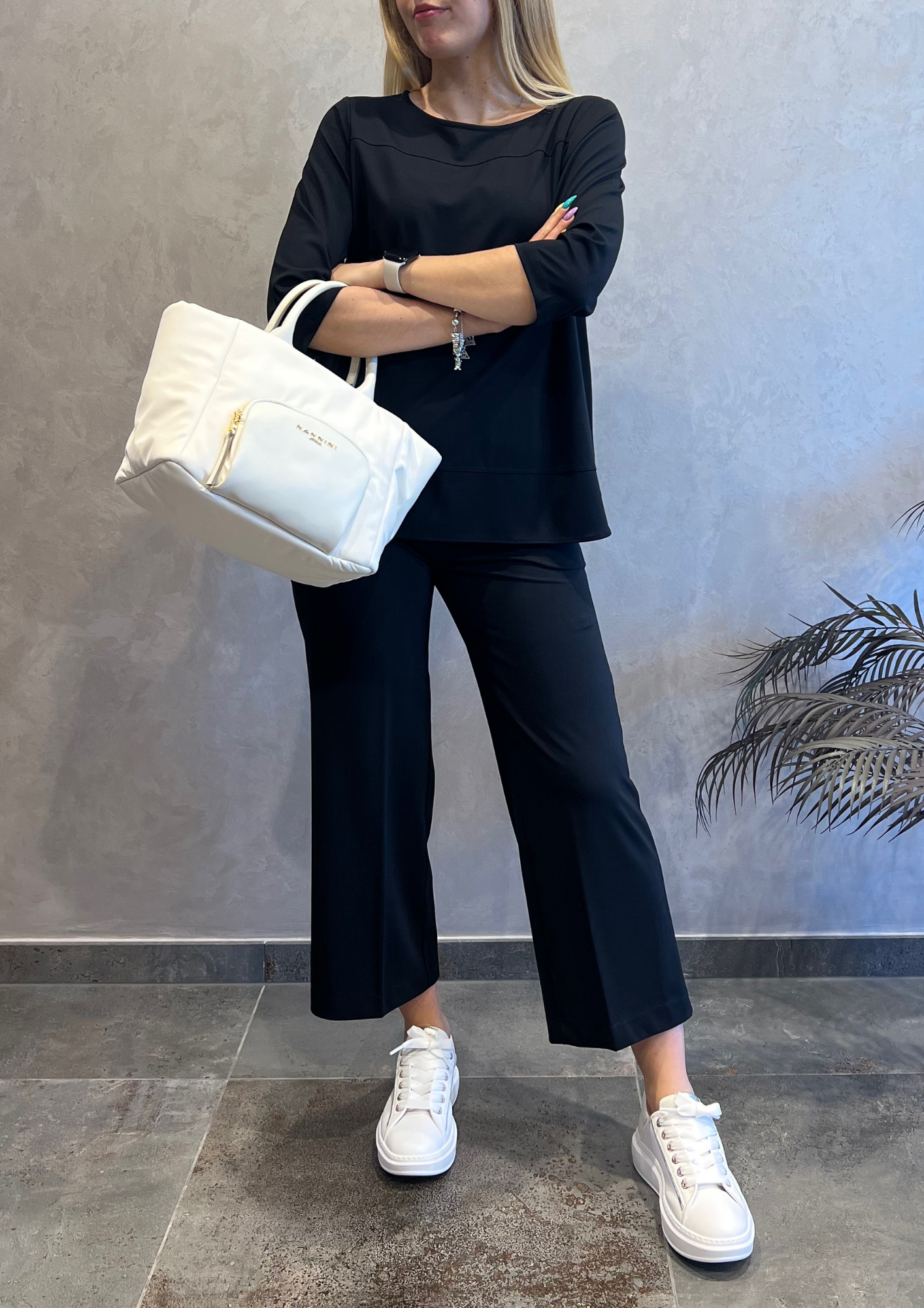 Pantalone culotte in punto Milano leggero