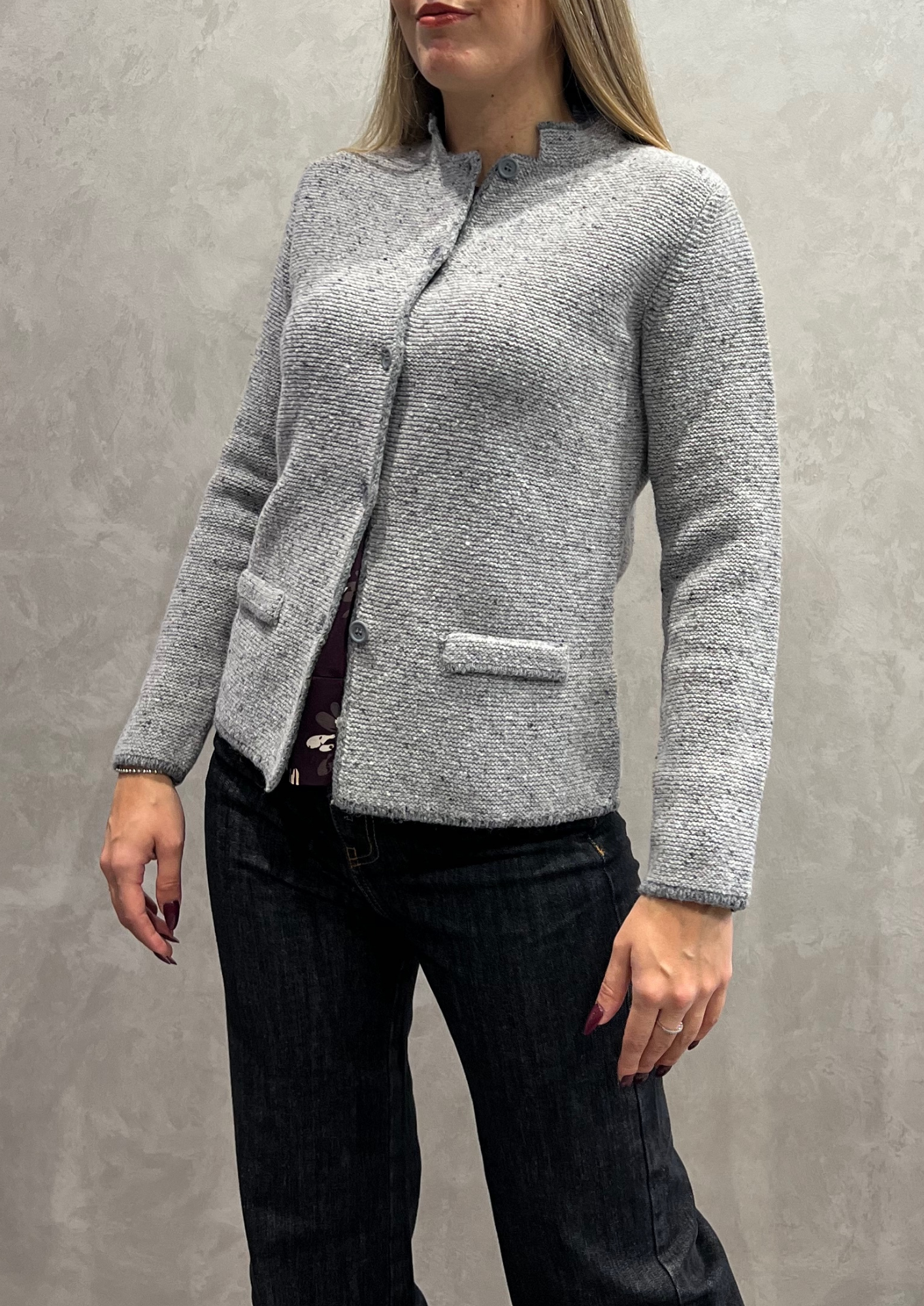 Giacchina coreana in lana pepe sale