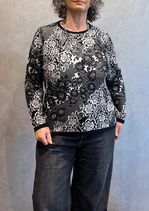 Maglia in viscosa felpata fantasia in trama