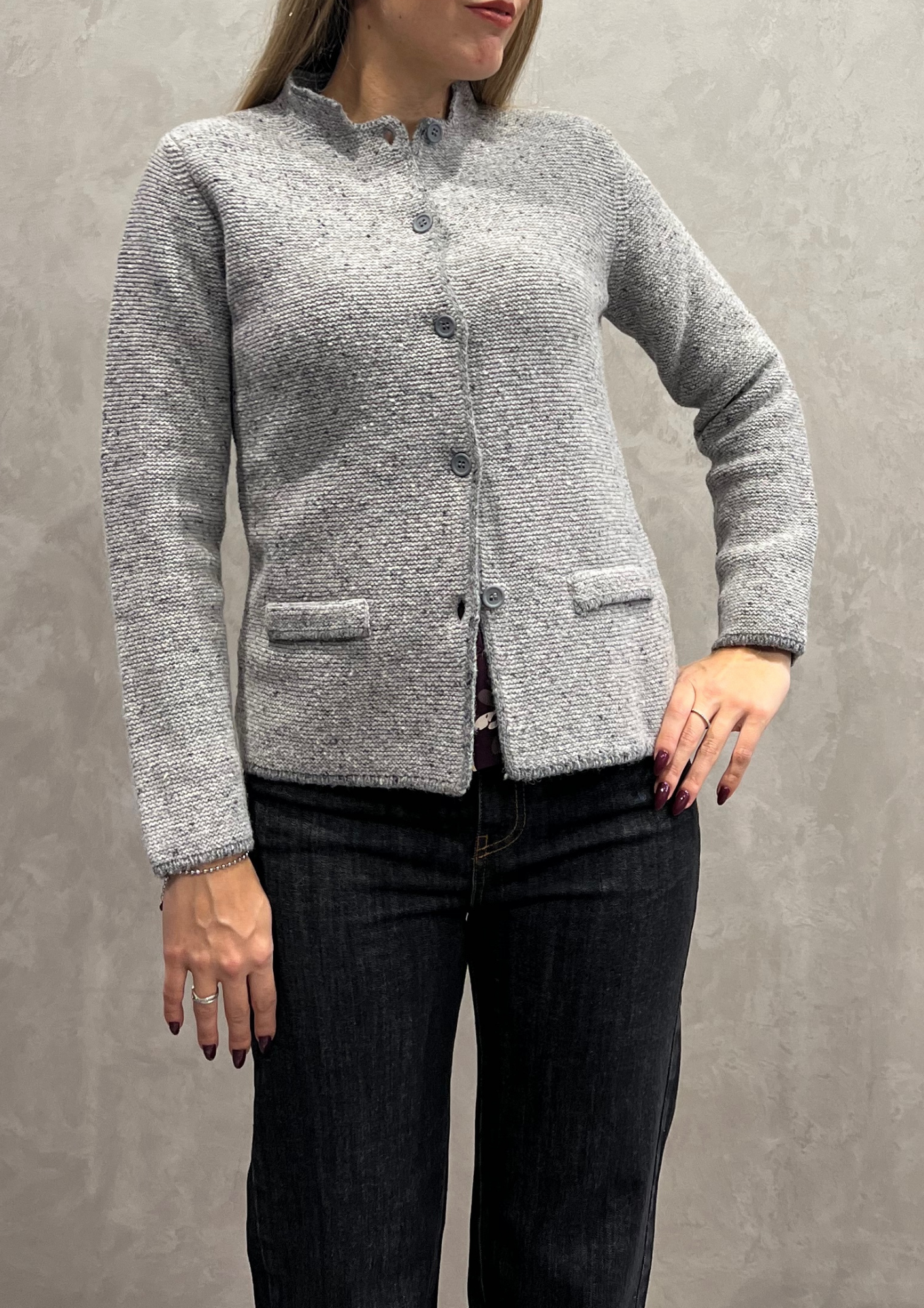 Giacchina coreana in lana pepe sale