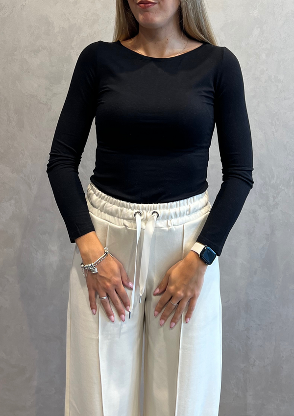 T-shirt lineata in jersey di viscosa